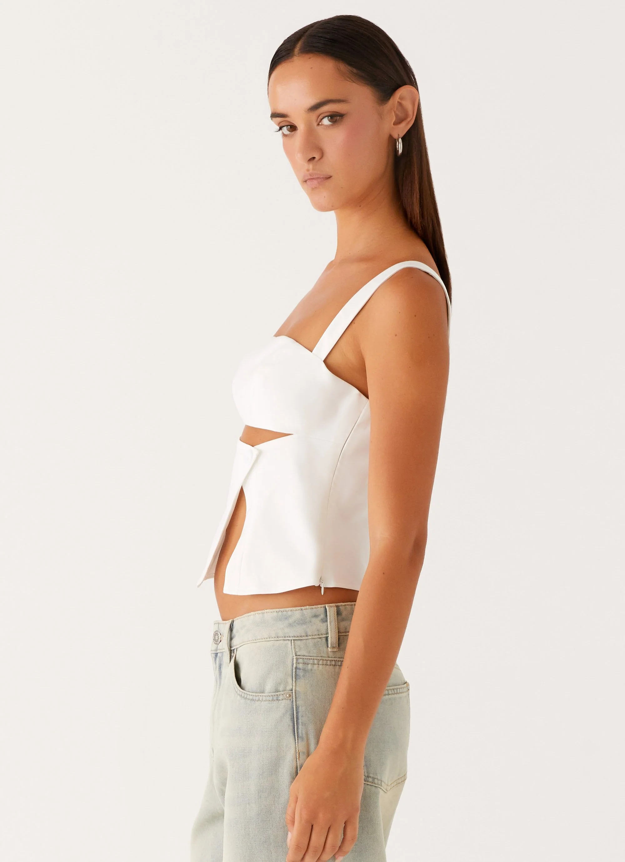 Pia Cut Out Top - White - Image 3