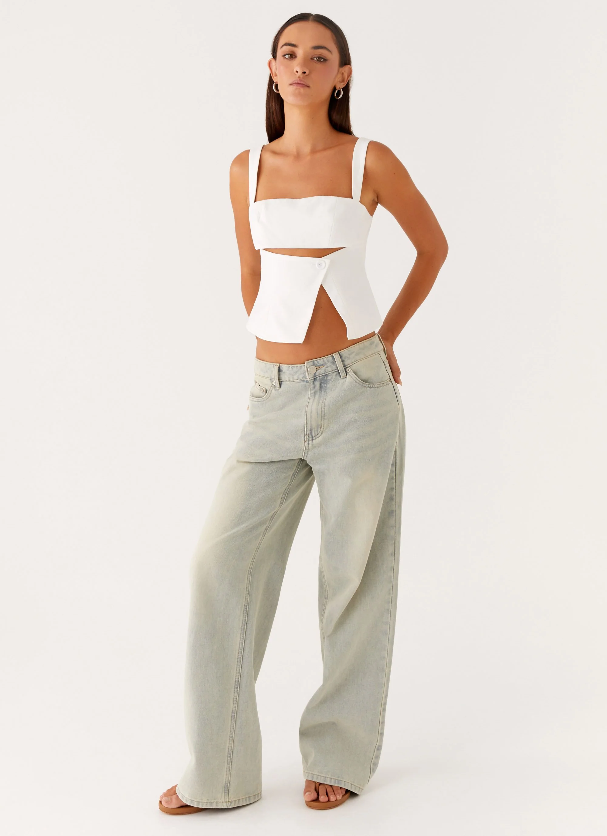 Pia Cut Out Top - White - Image 5