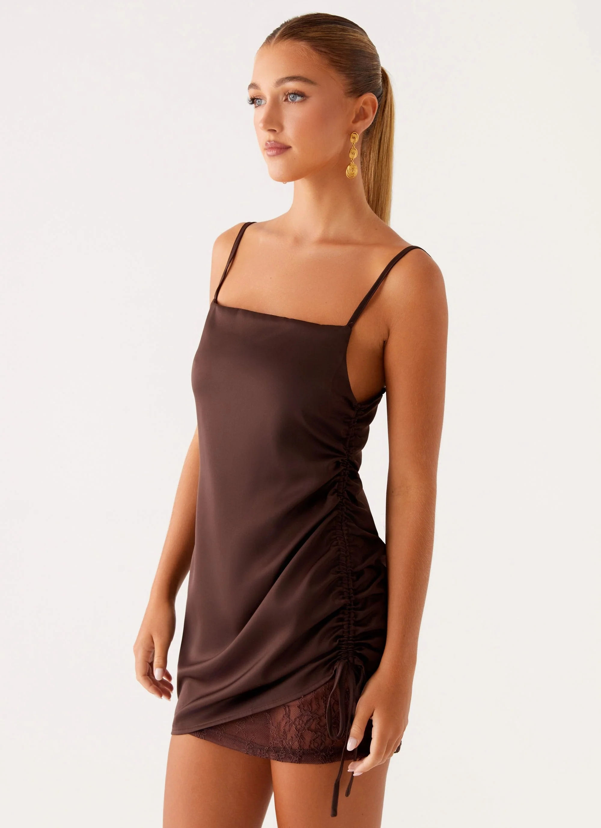 Piper Mini Dress - Chocolate - Image 3