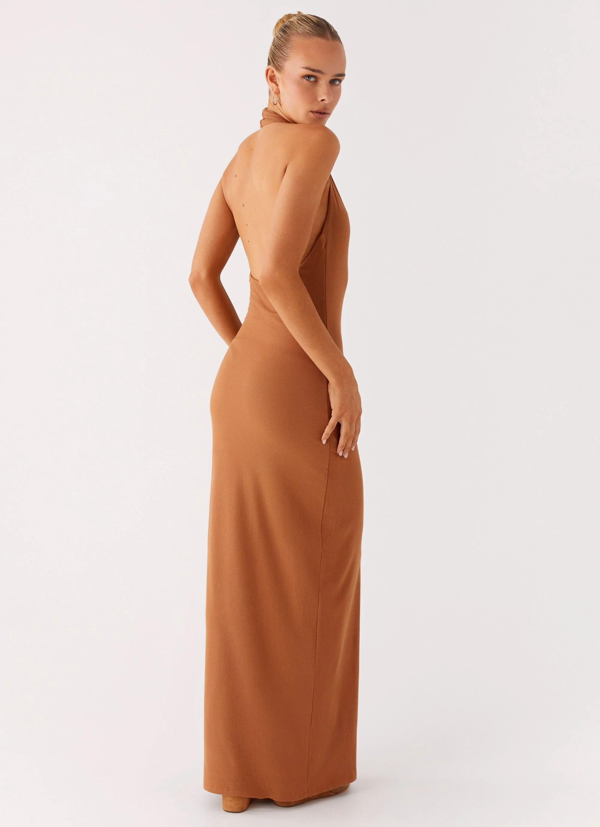 Plunge For You Maxi Dress - Tan - Image 4