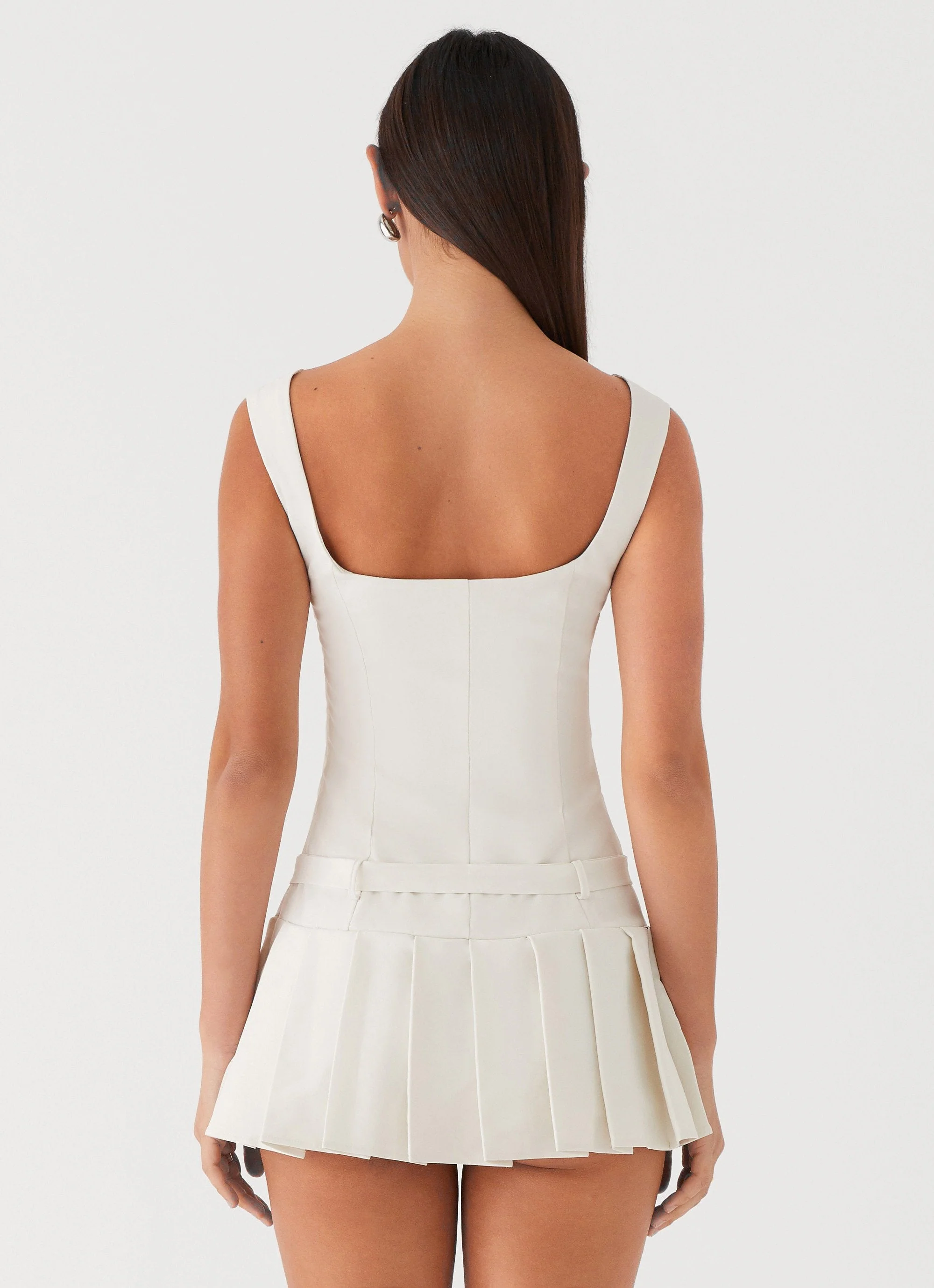 Poetic Justice Belt Mini Dress - White - Image 5