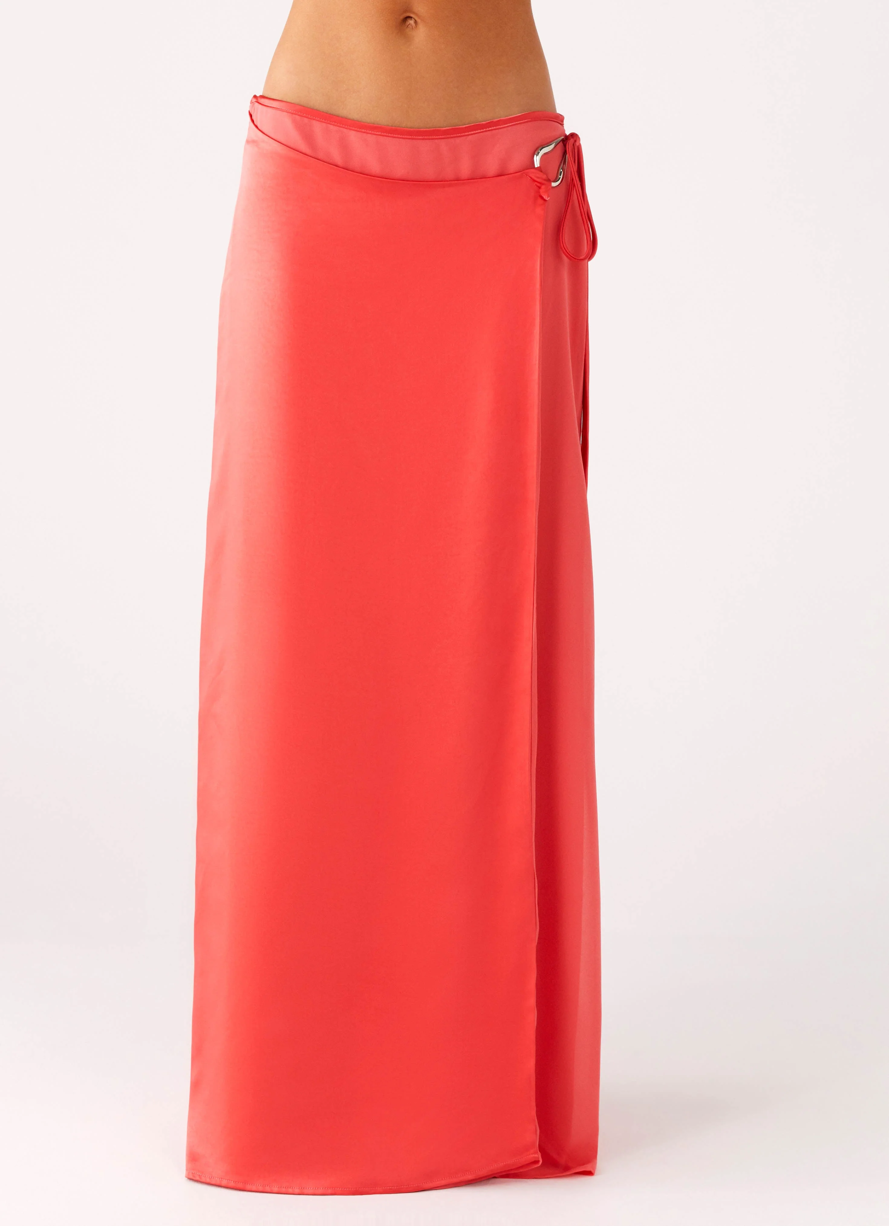 Pollie Wrap Maxi Skirt - Coral - Image 4