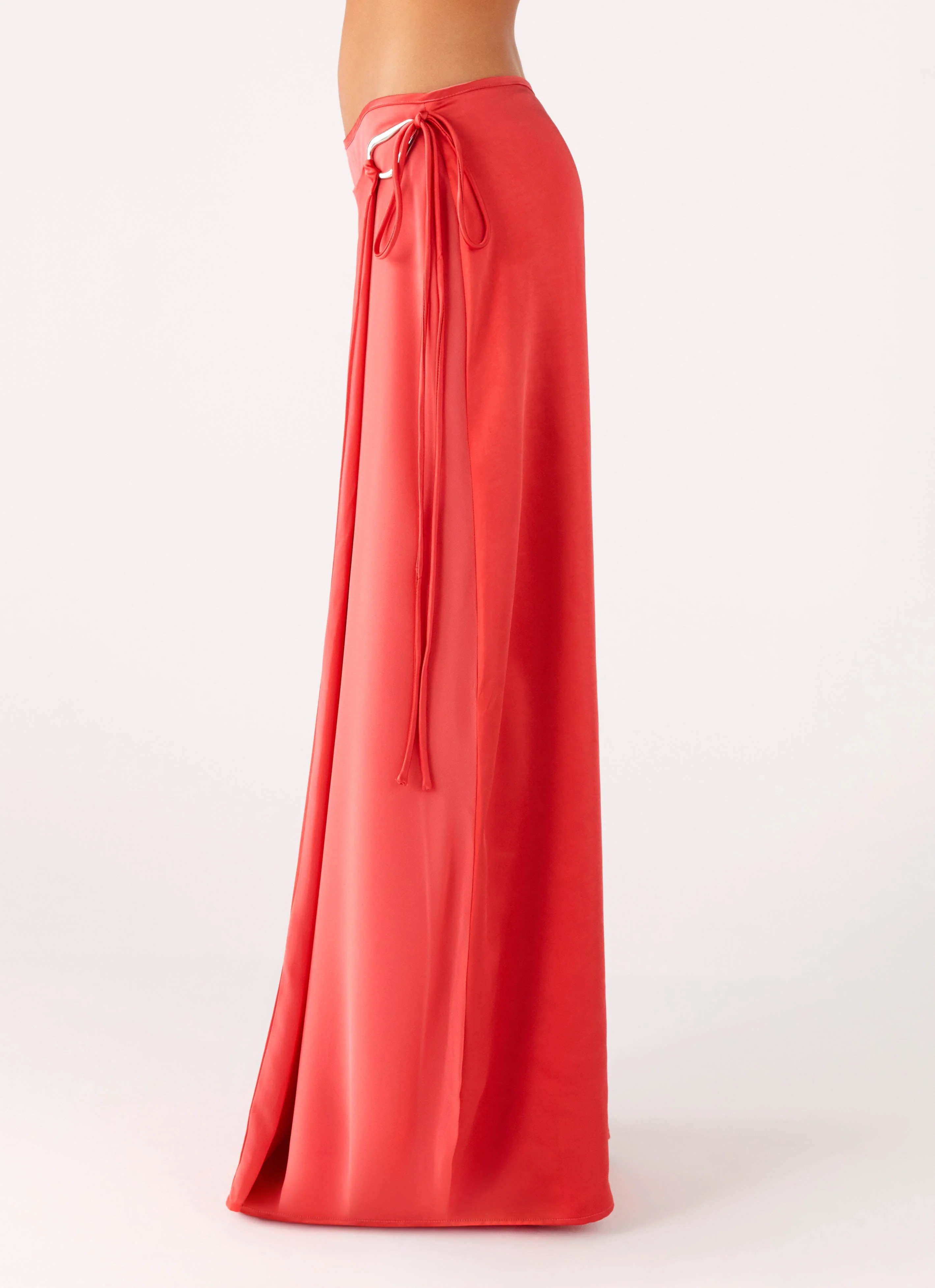 Pollie Wrap Maxi Skirt - Coral - Image 5