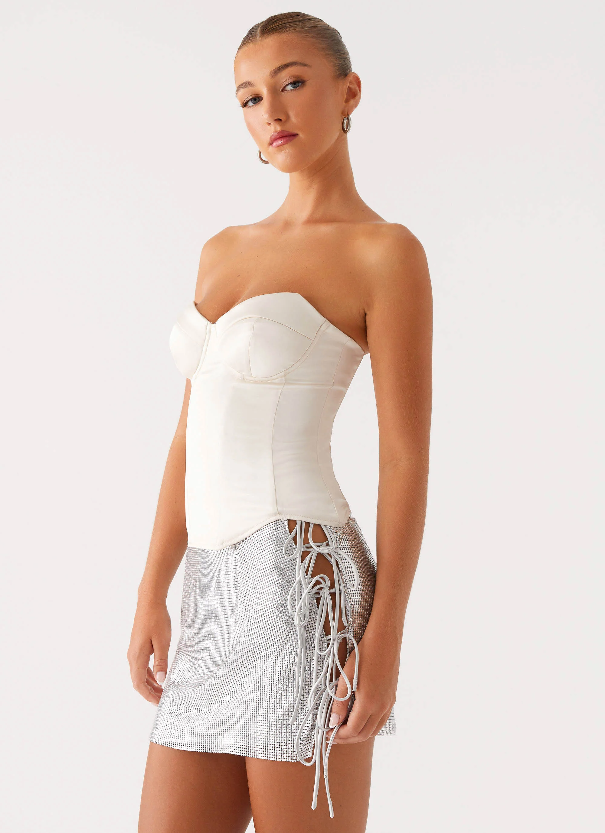 Popstar Glomesh Mini Skirt - Silver - Image 6