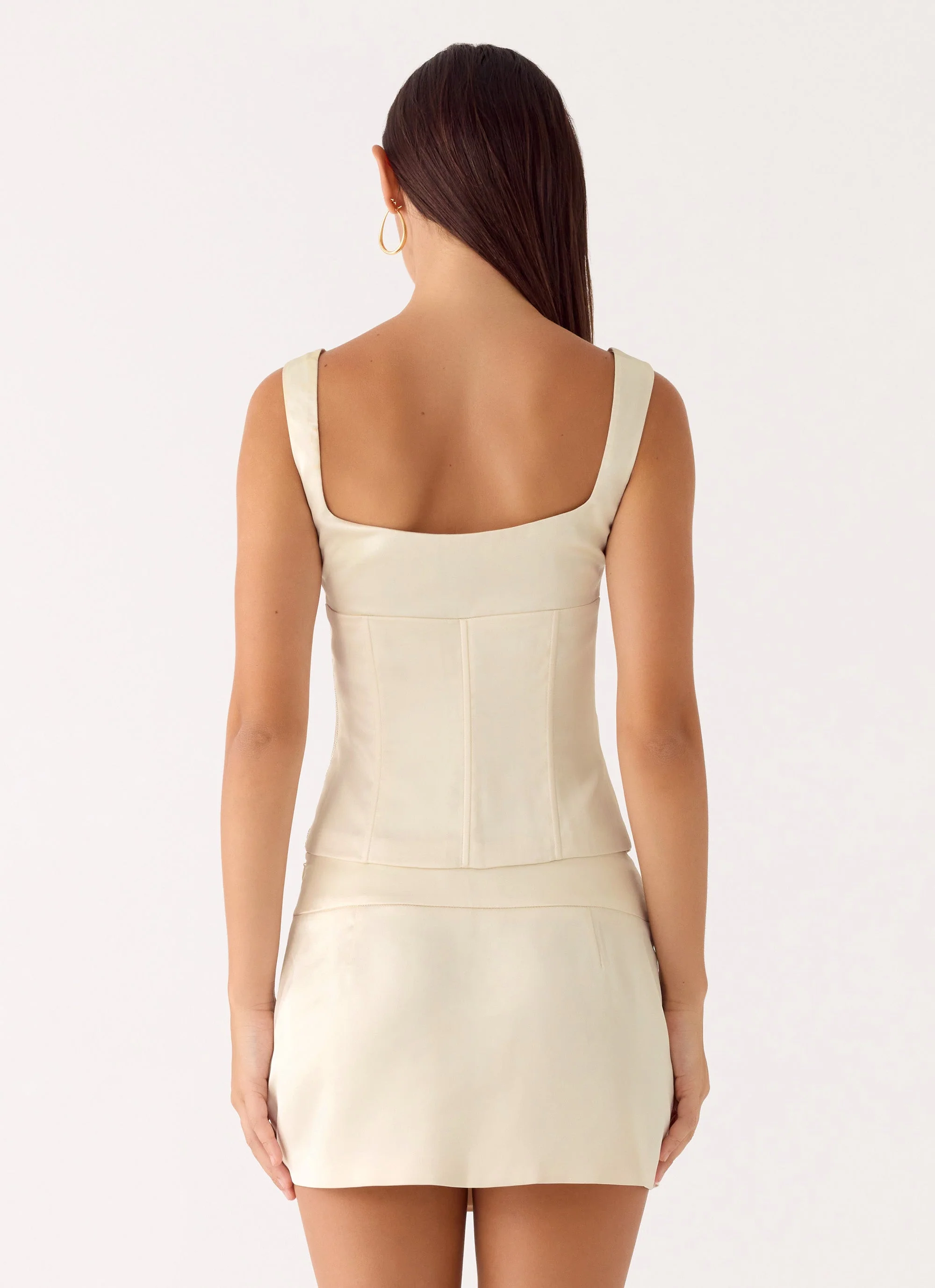 Posy Satin Top - Ivory - Image 4