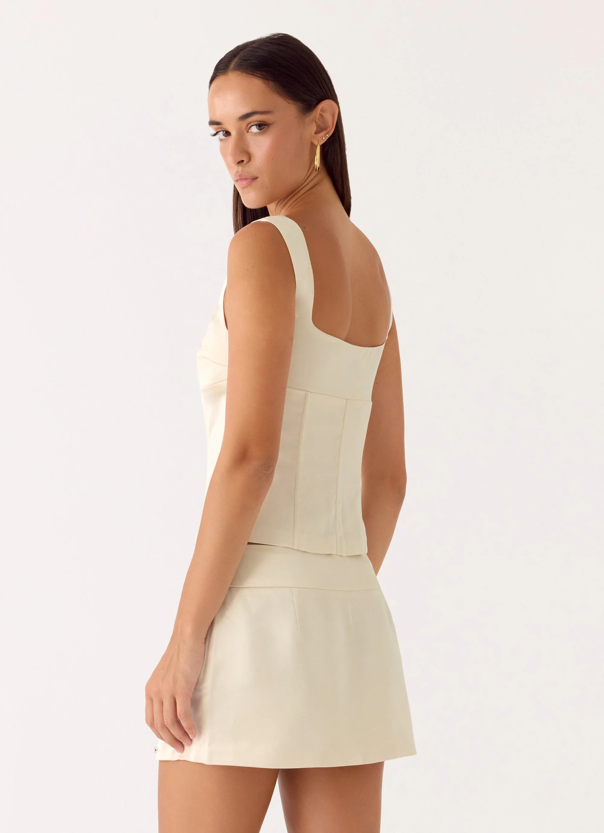 Posy Satin Top - Ivory - Image 5