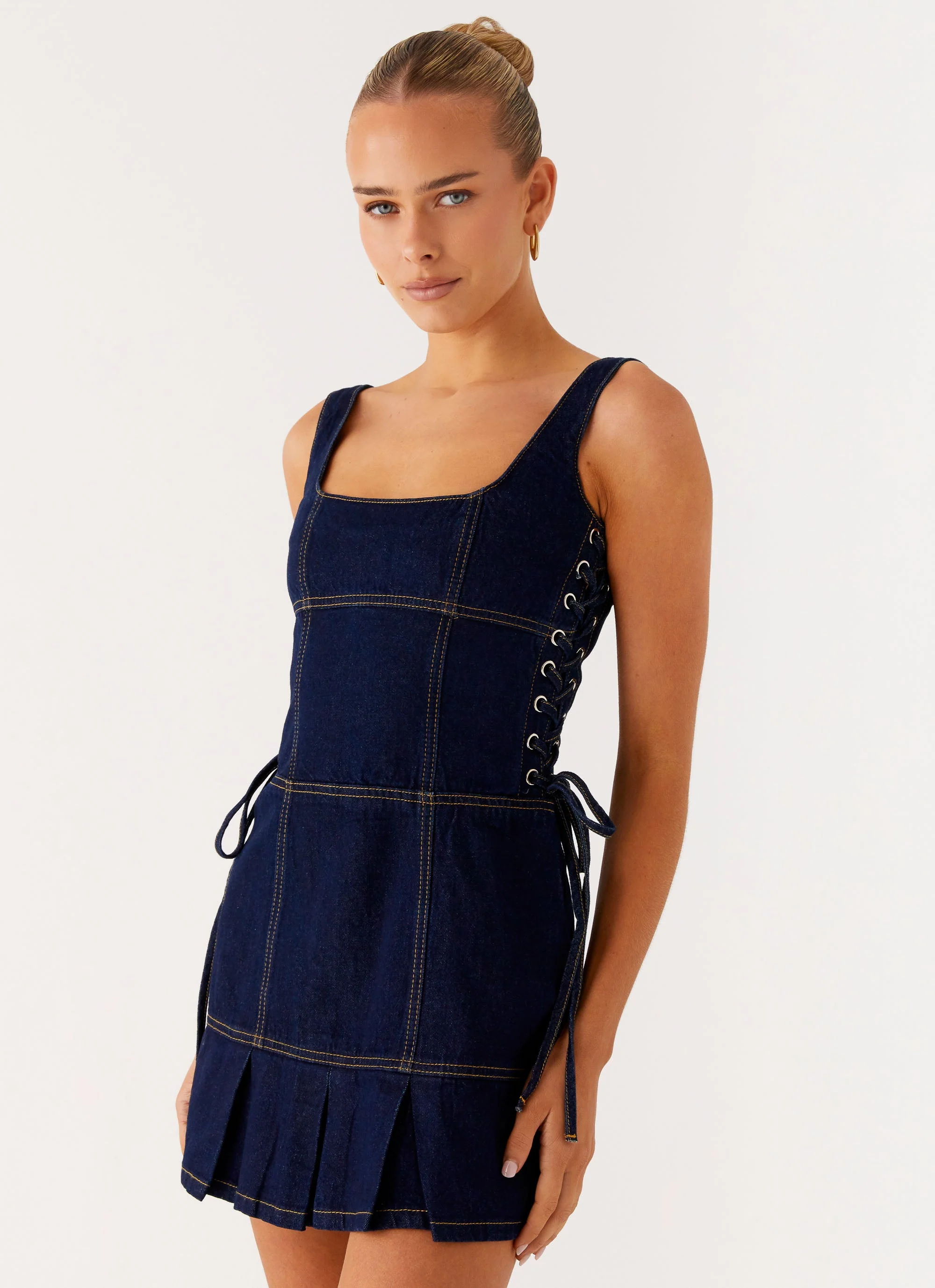 Preston Mini Dress - Indigo - Image 6