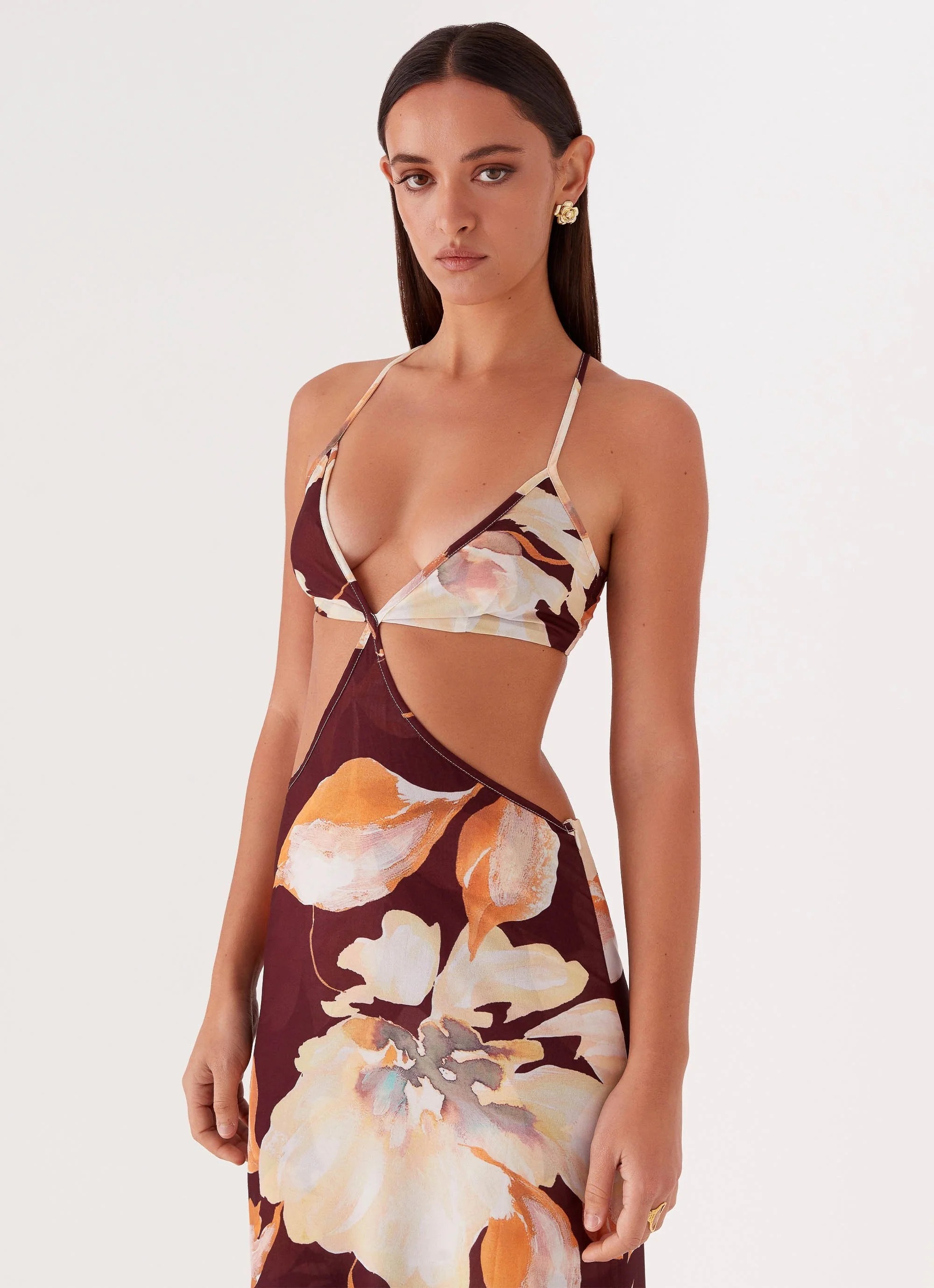 Primrose Daydream Maxi Dress - Brown Floral - Image 6
