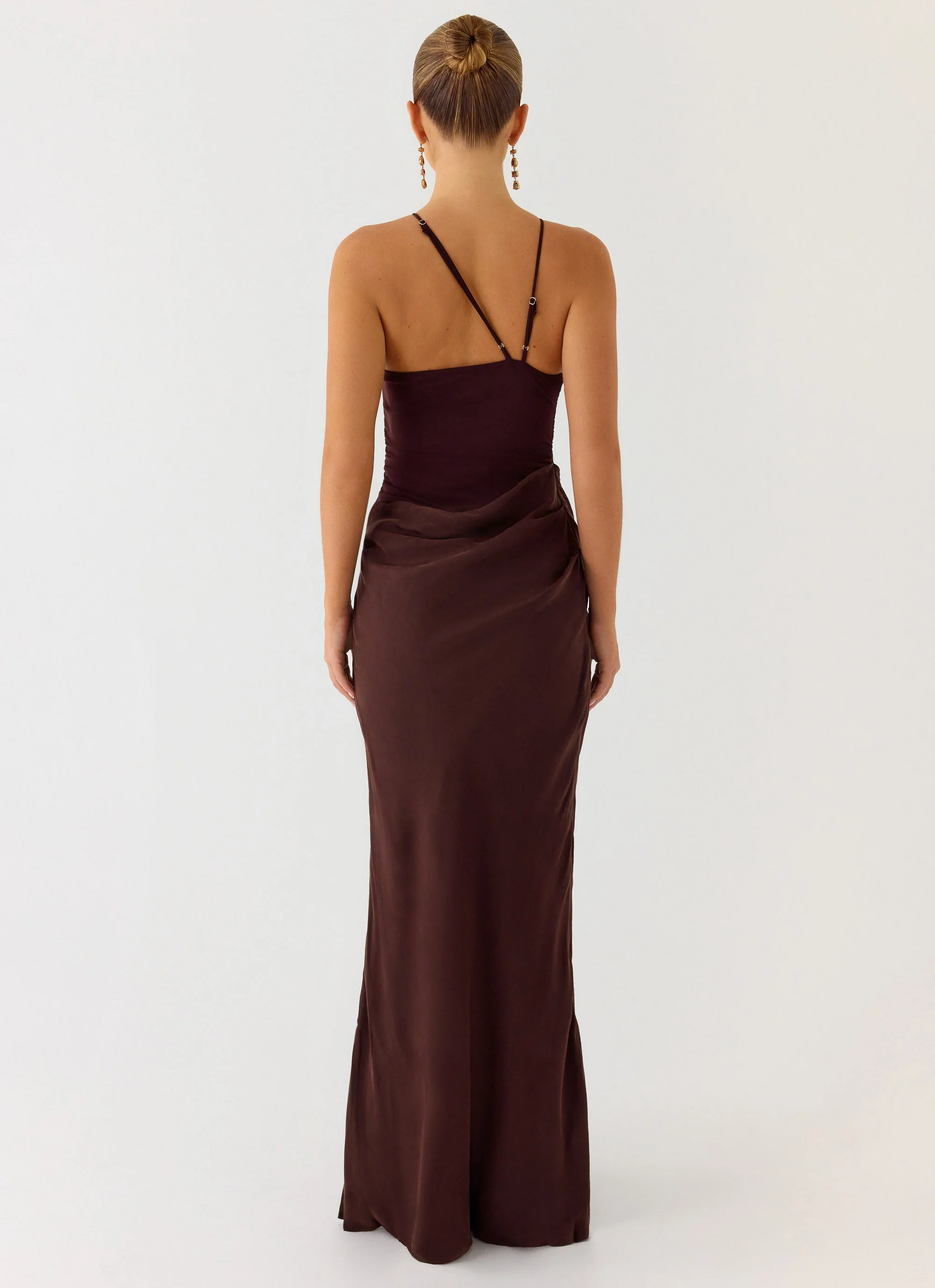 Pristin Cupro Maxi Dress - Cool Chocolate - Image 2