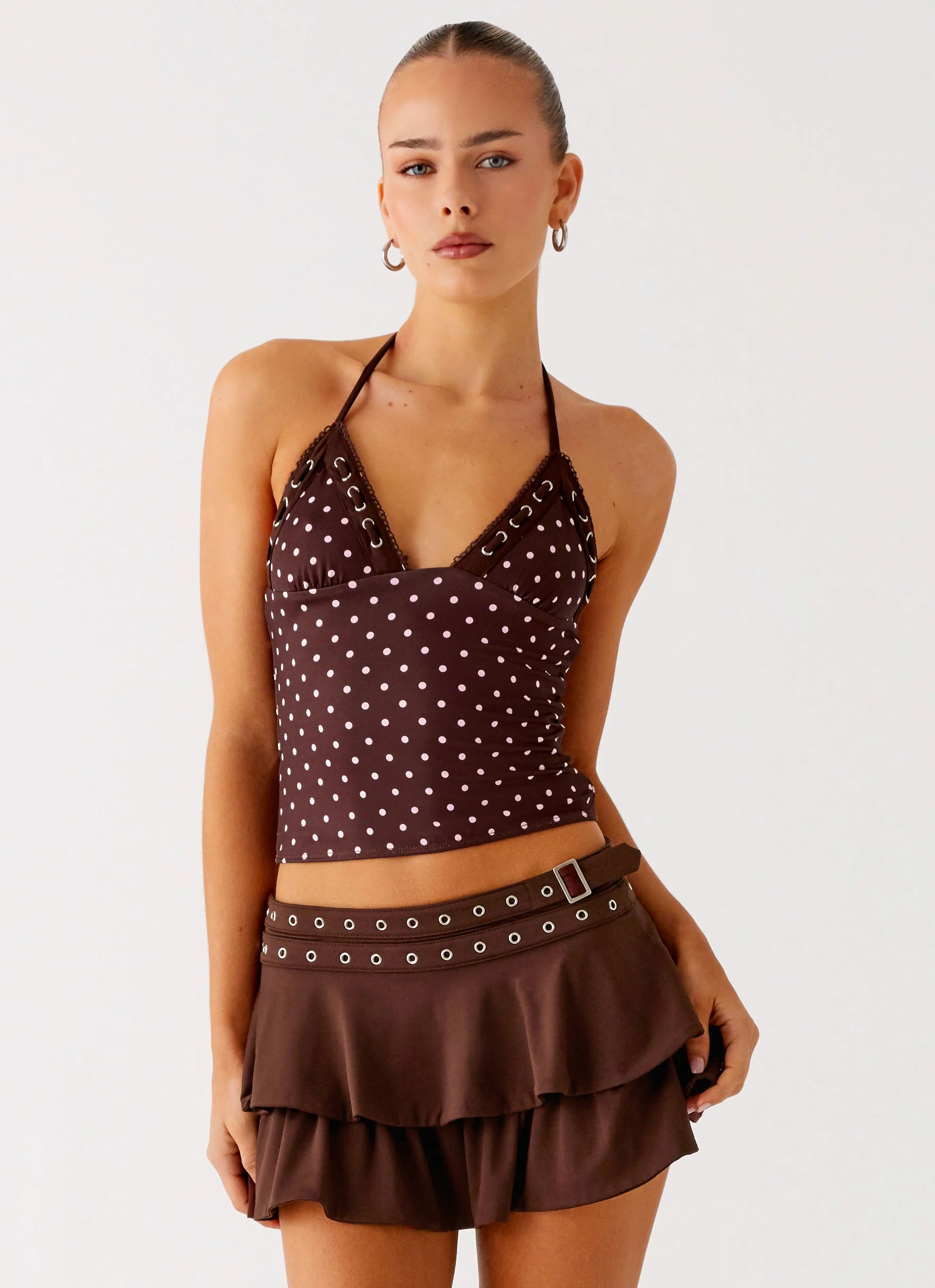 Prologue Belt Mini Skort - Chocolate - Image 6