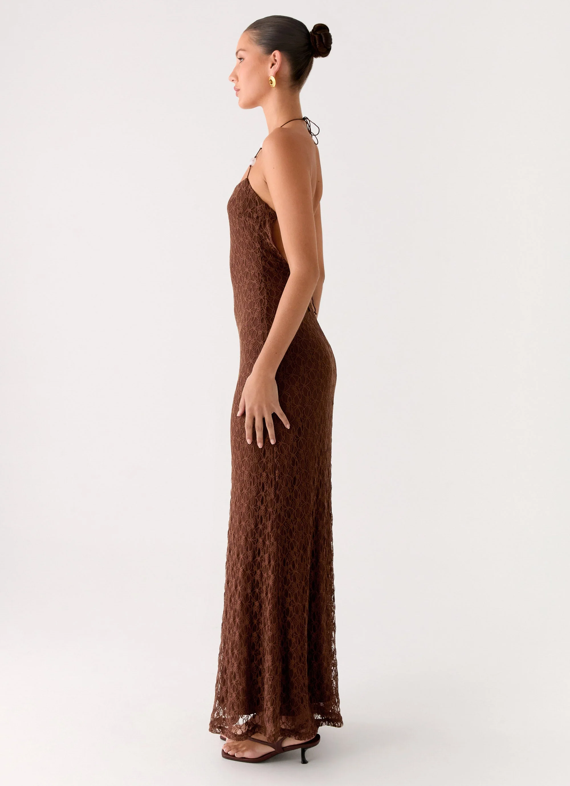 Promise Me Lace Maxi Dress - Chocolate - Image 2