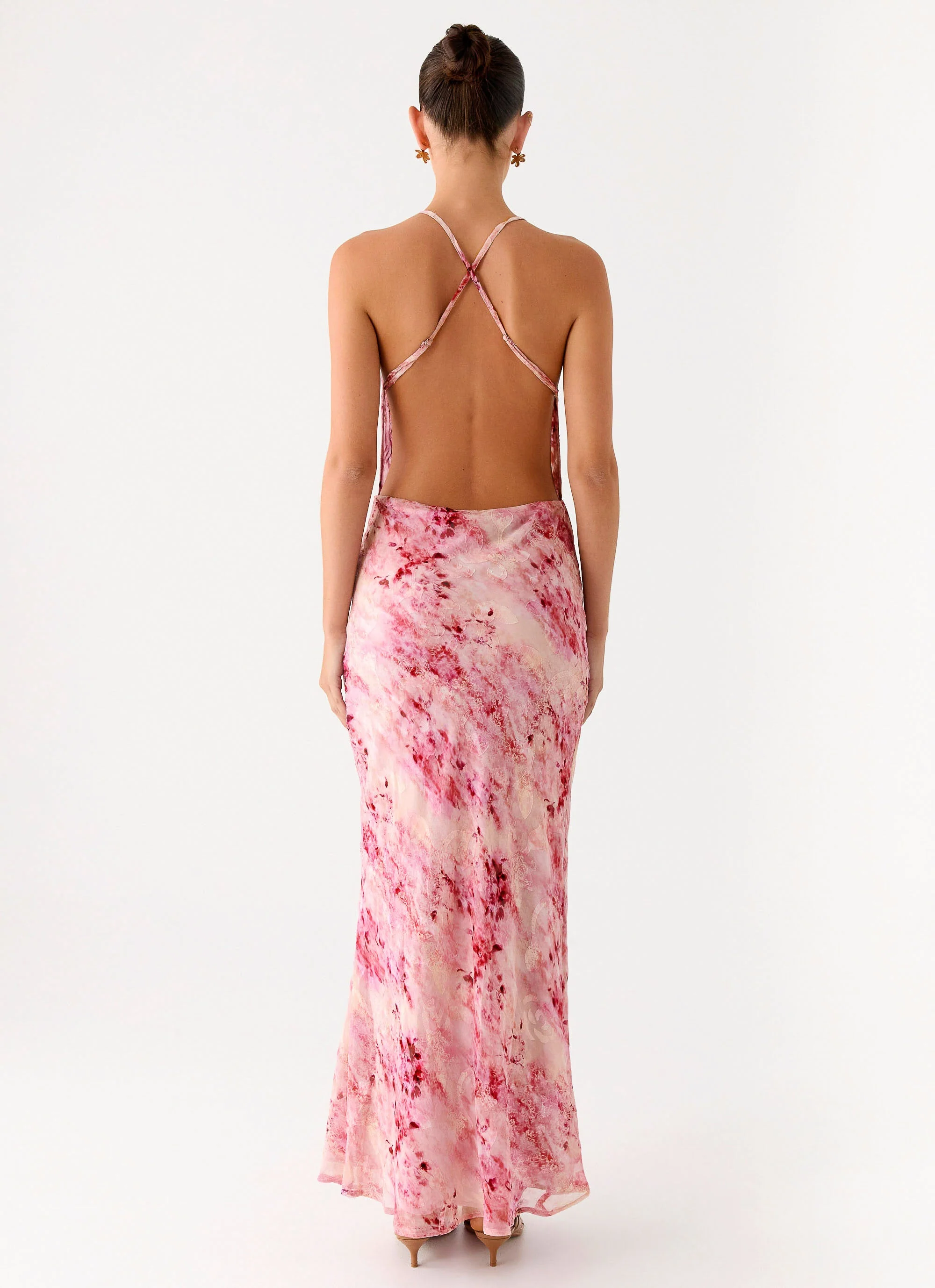 Pure Heart Cowl Maxi Dress - Pink - Image 7
