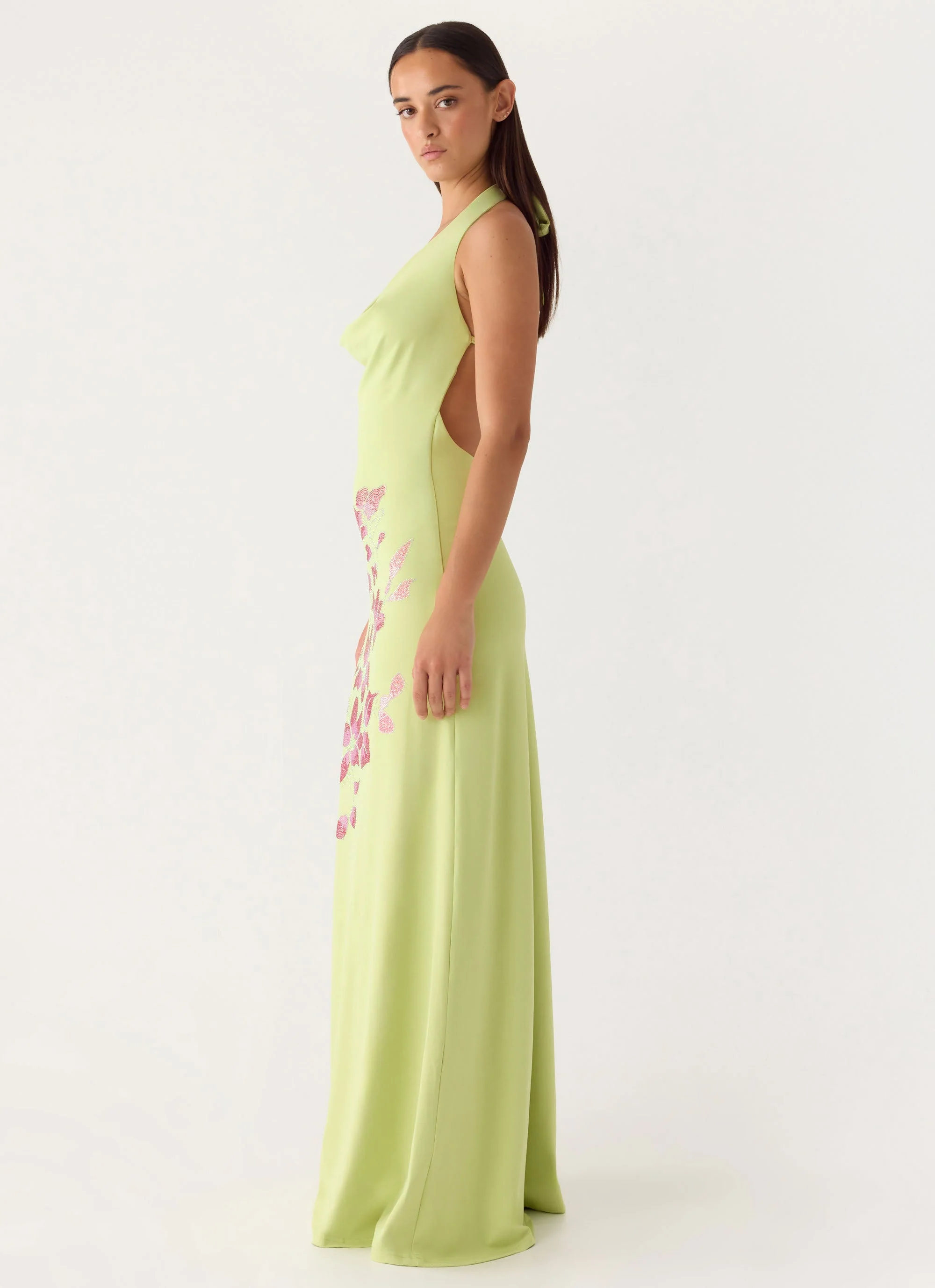 Quaresma Embellished Maxi Dress - Lime - Image 3