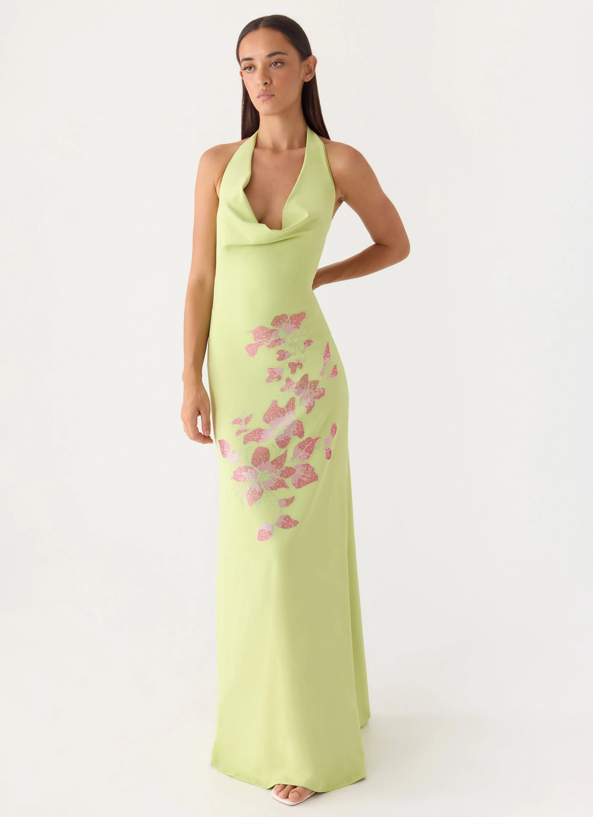 Quaresma Embellished Maxi Dress - Lime - Image 5