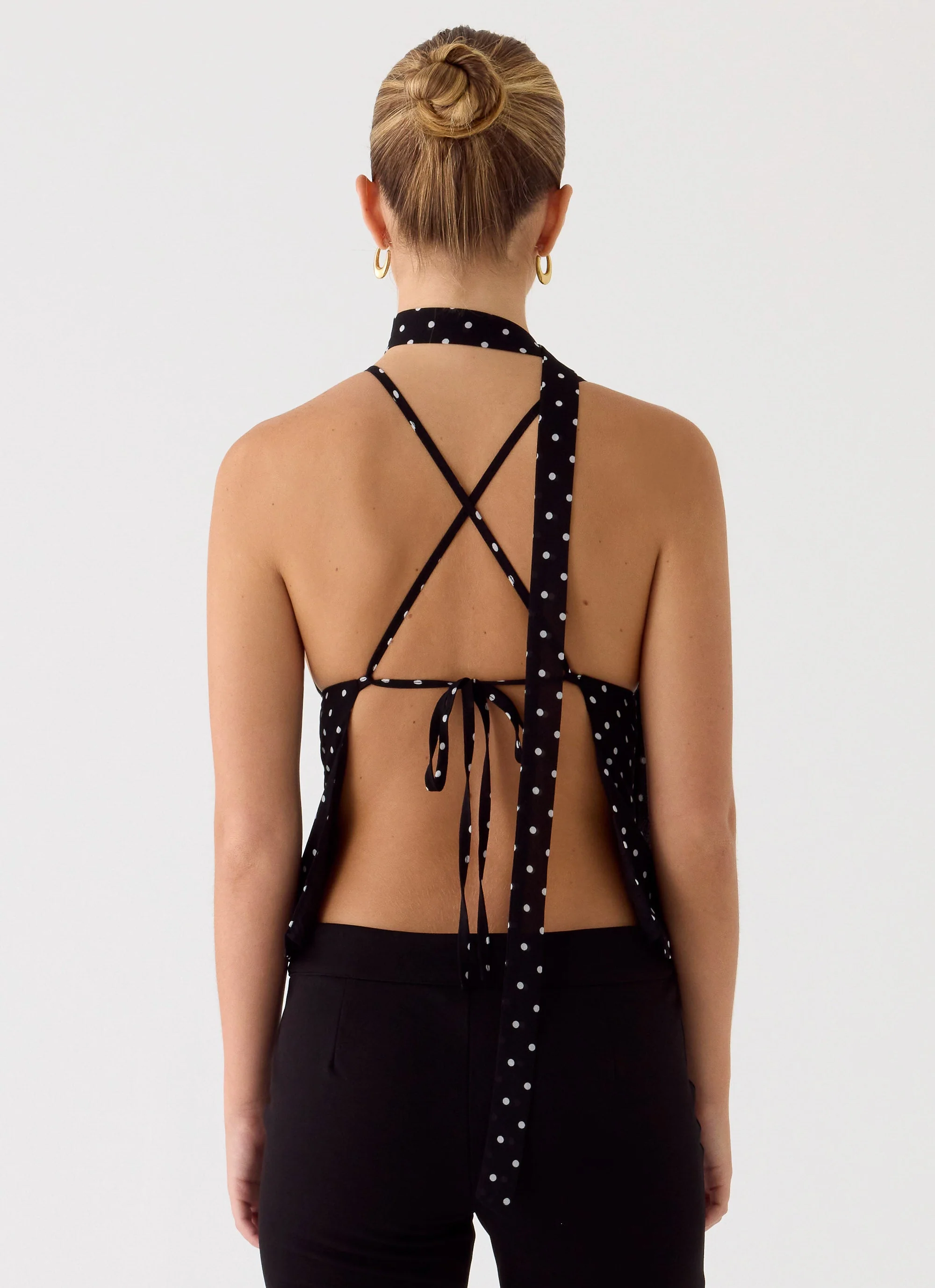 Quiero Backless Top - Black Polkadot - Image 3