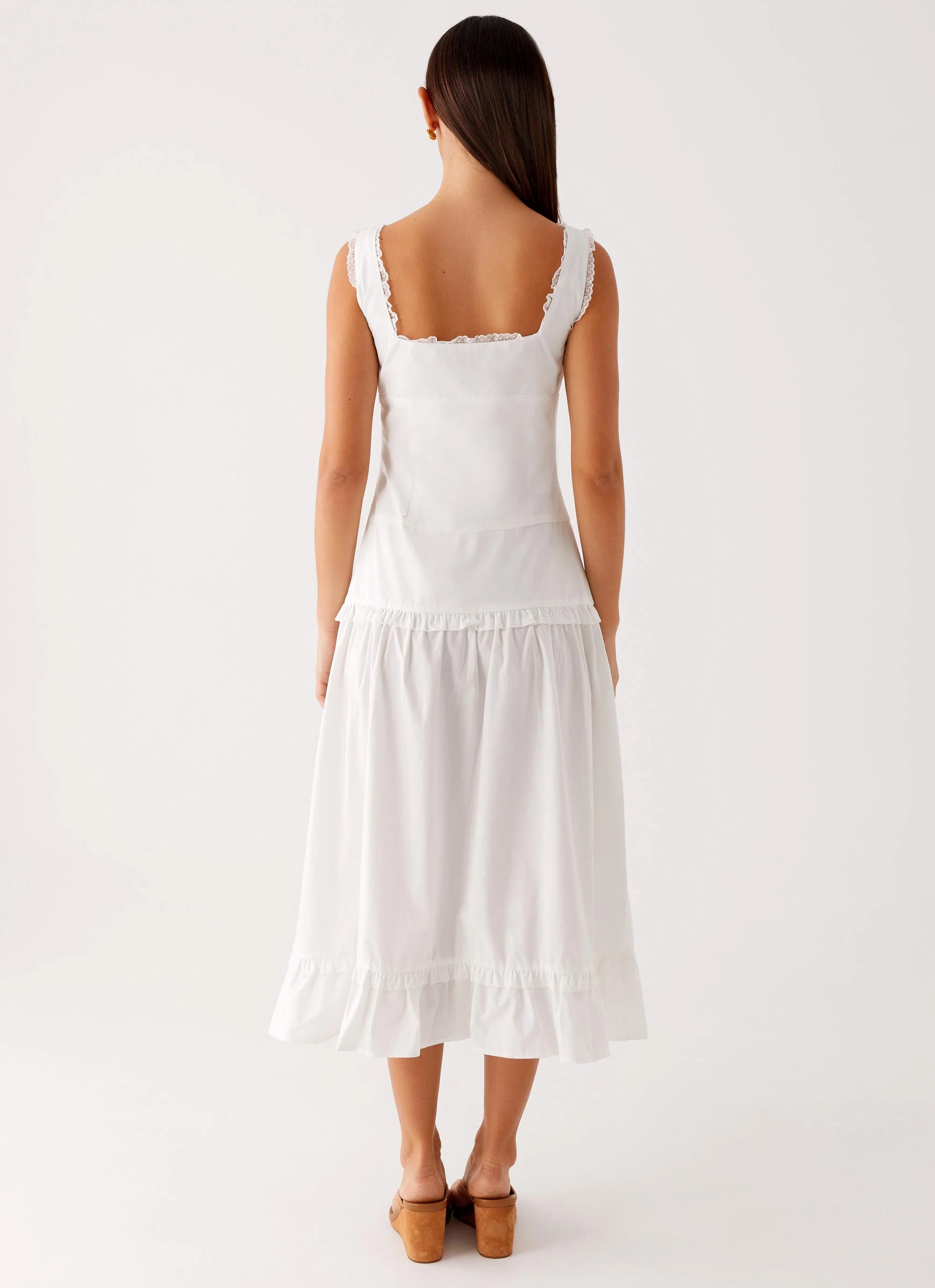 Quinn Midi Dress - White - Image 3