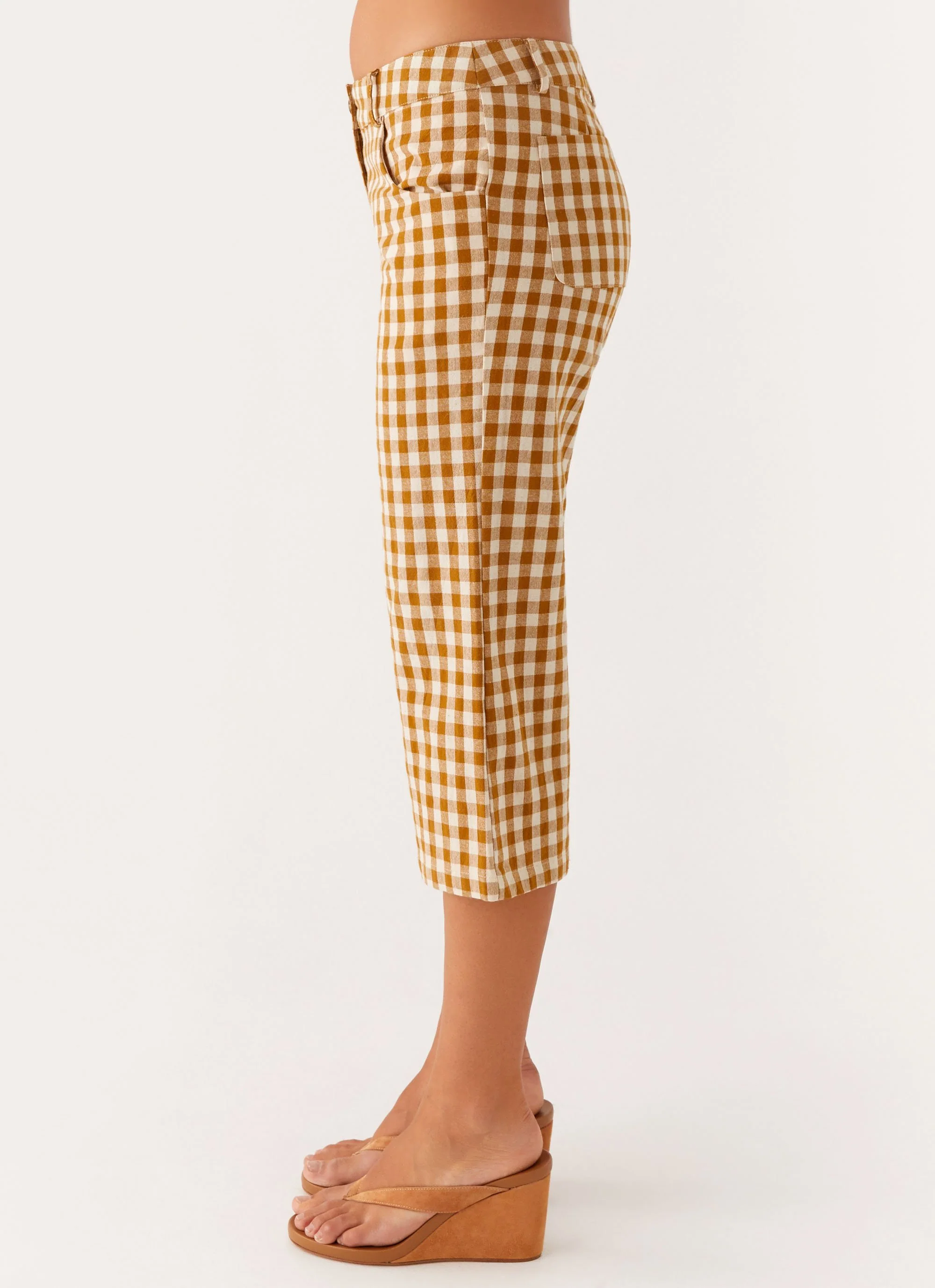 Radley Capri Pants - Brown Gingham - Image 2
