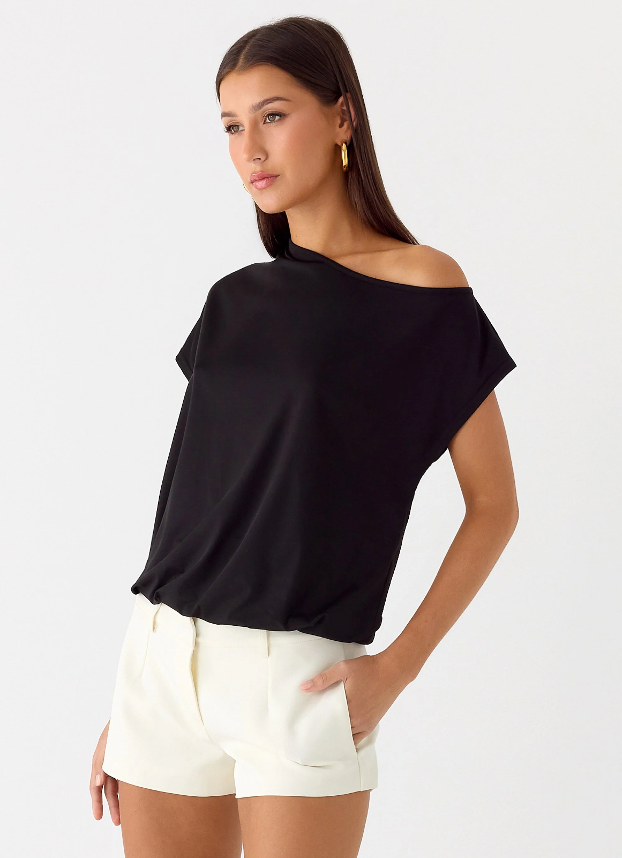 Raeni Off Shoulder Top - Black - Image 6