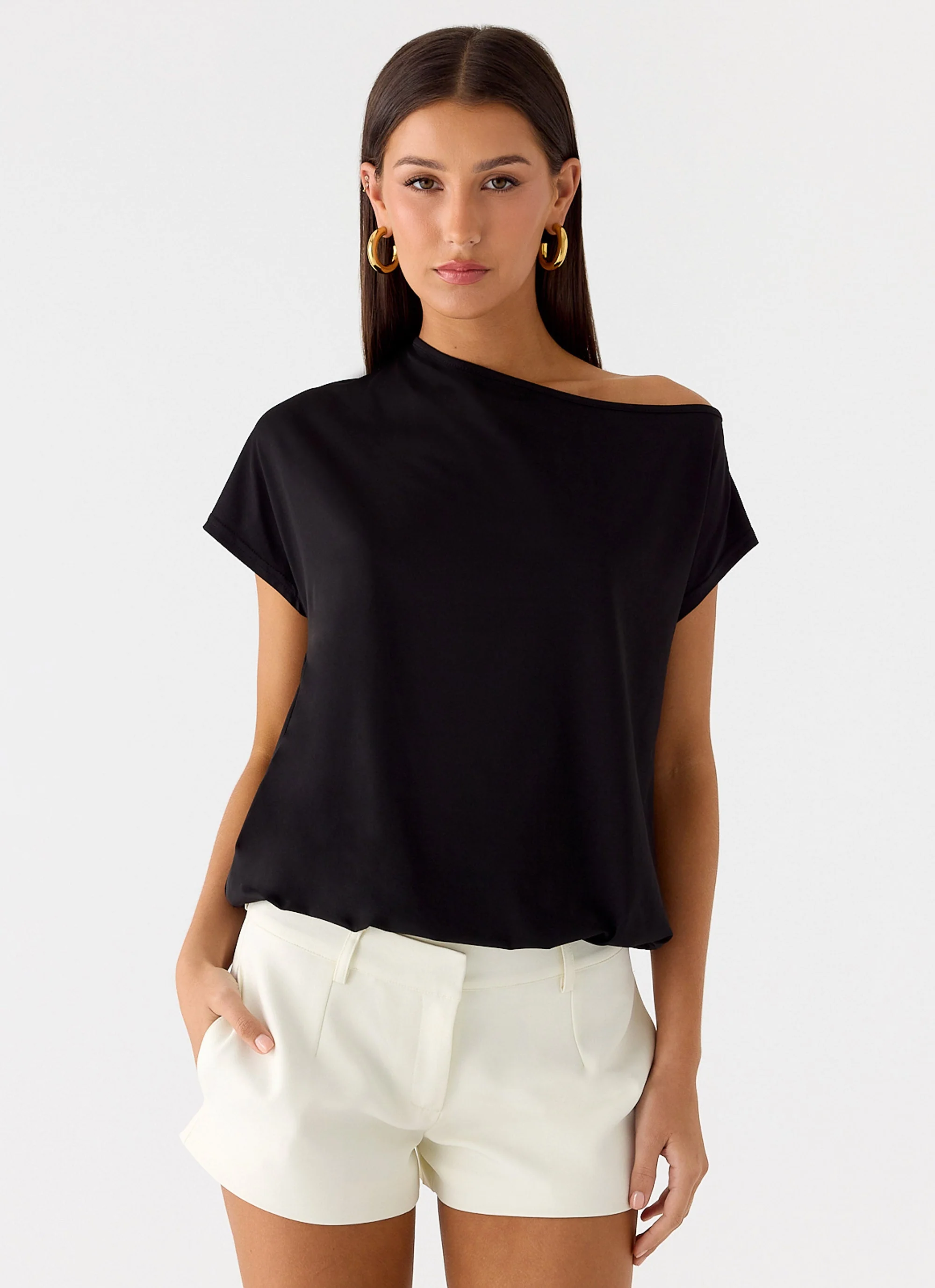 Raeni Off Shoulder Top - Black - Image 8
