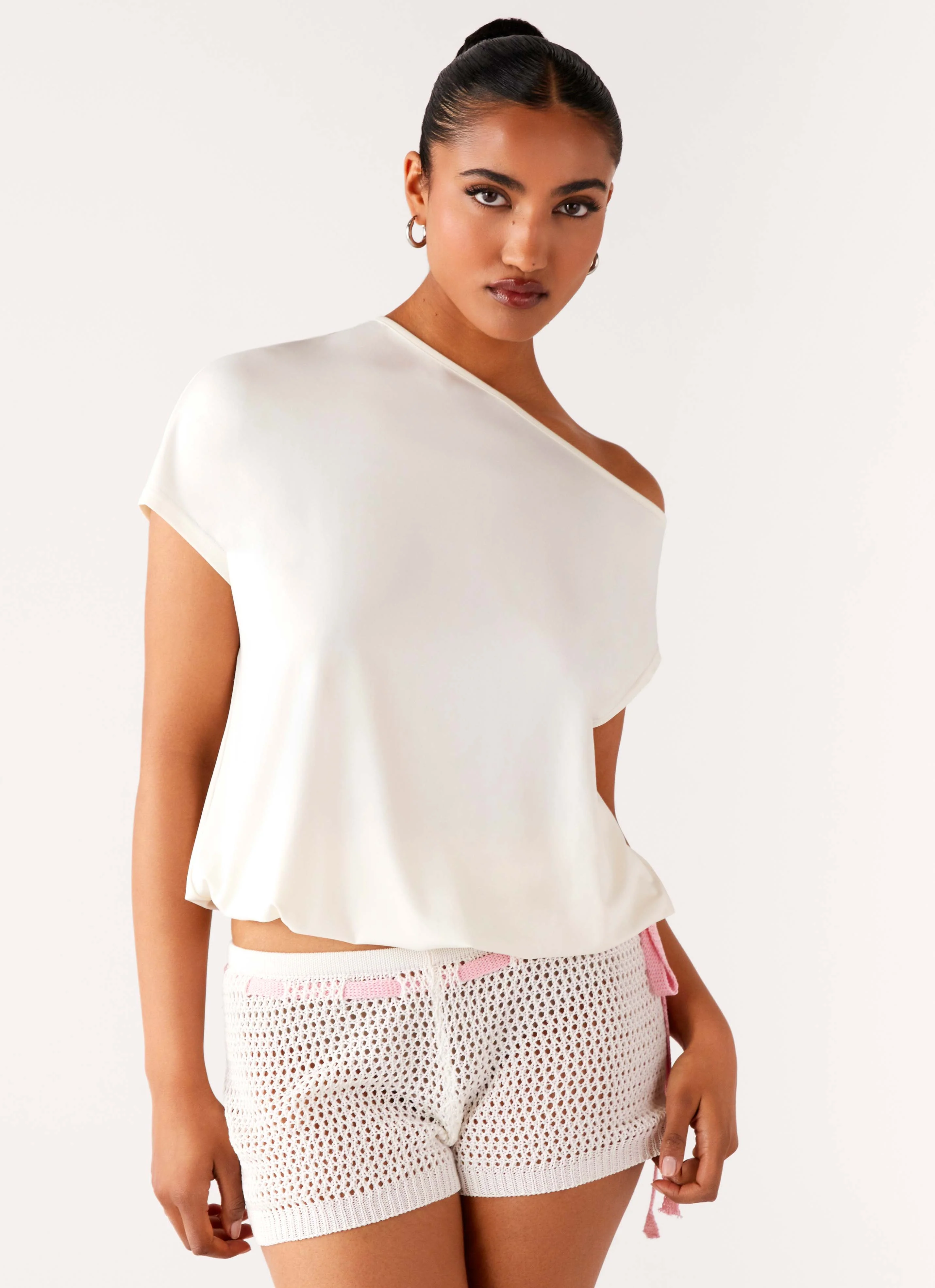 Raeni Off Shoulder Top - Ivory - Image 6