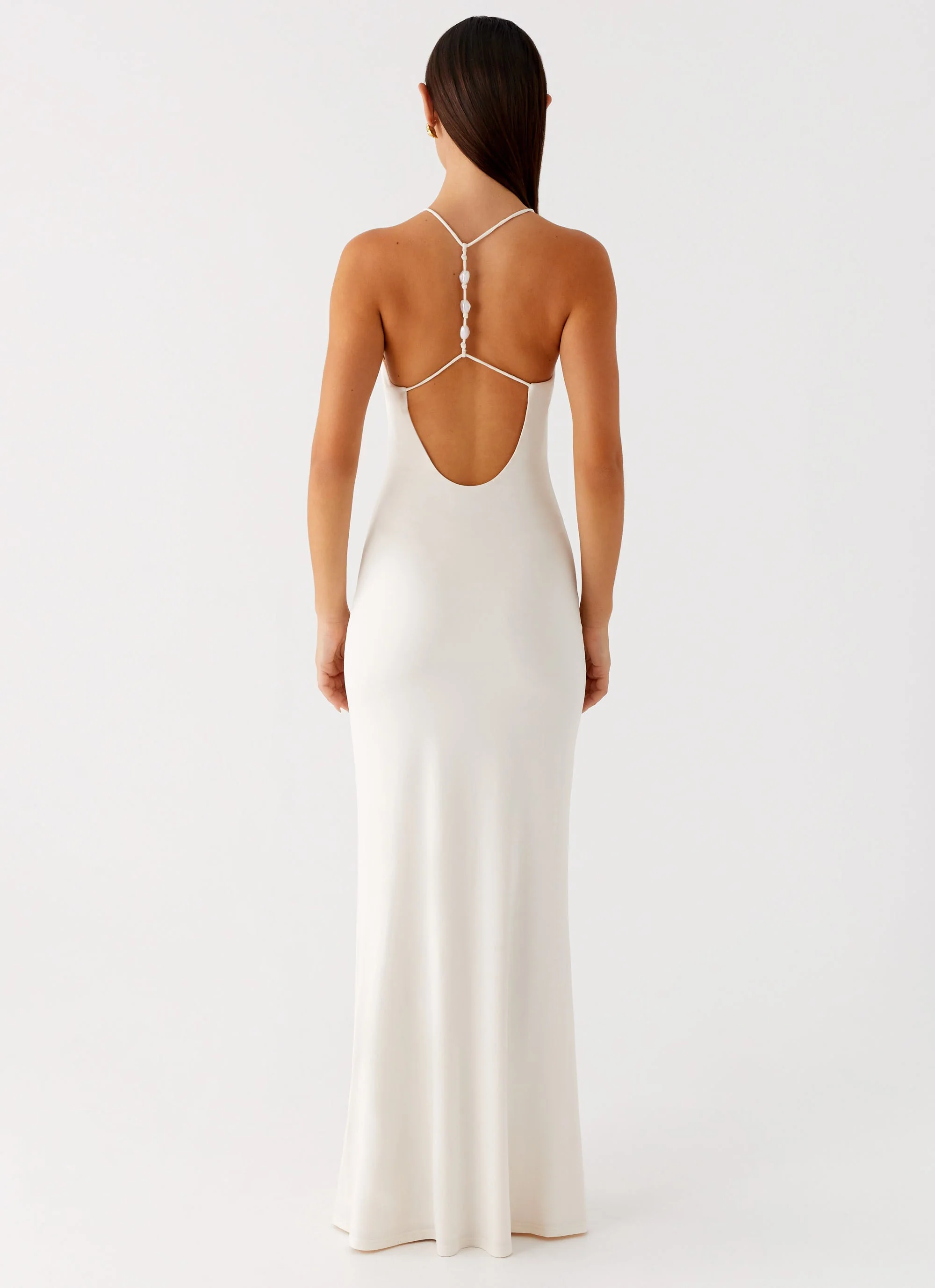 Raffa Pearl Maxi Dress - Ivory - Image 3