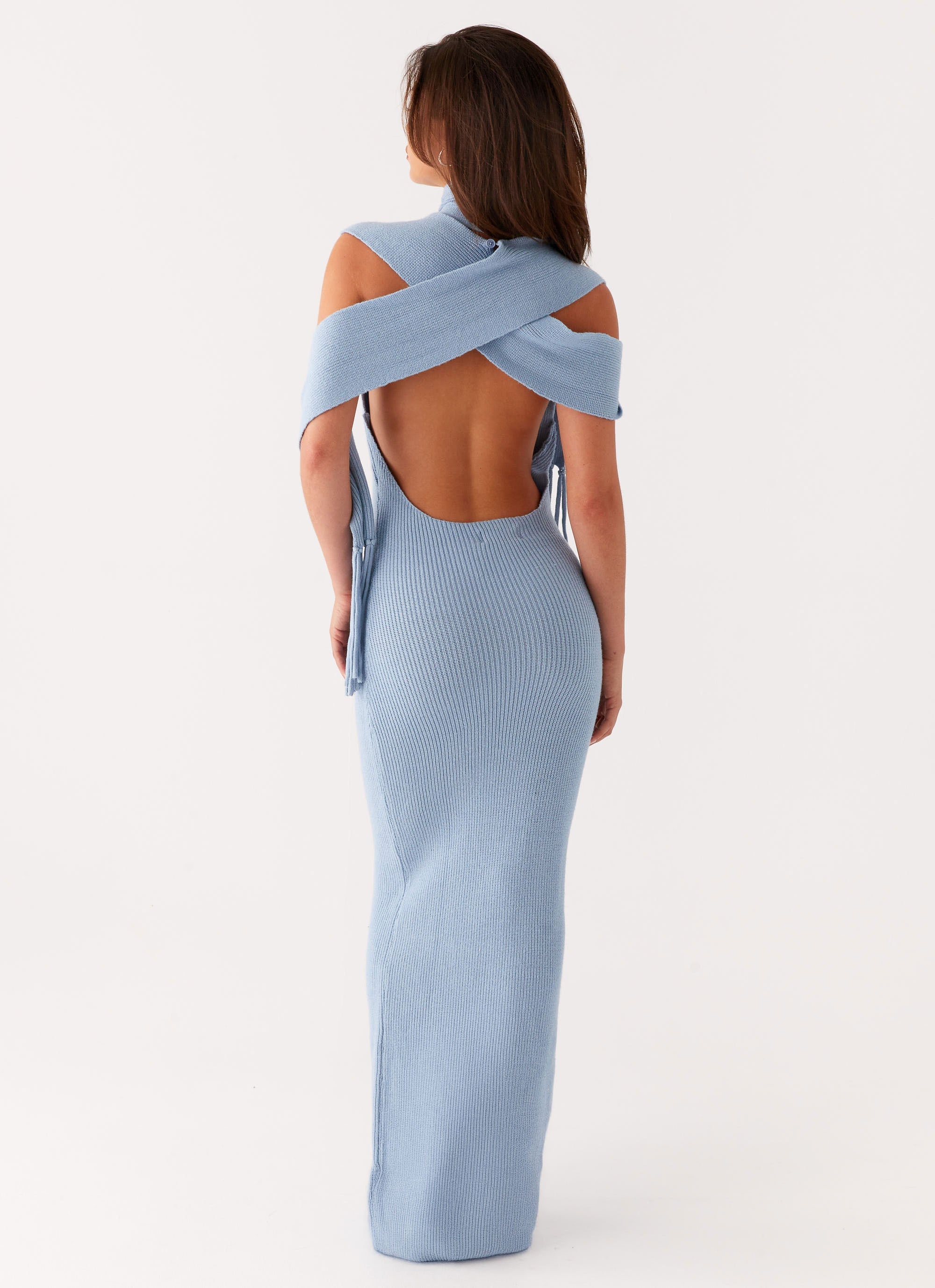 Raine Knit Maxi Dress - Blue - Image 3