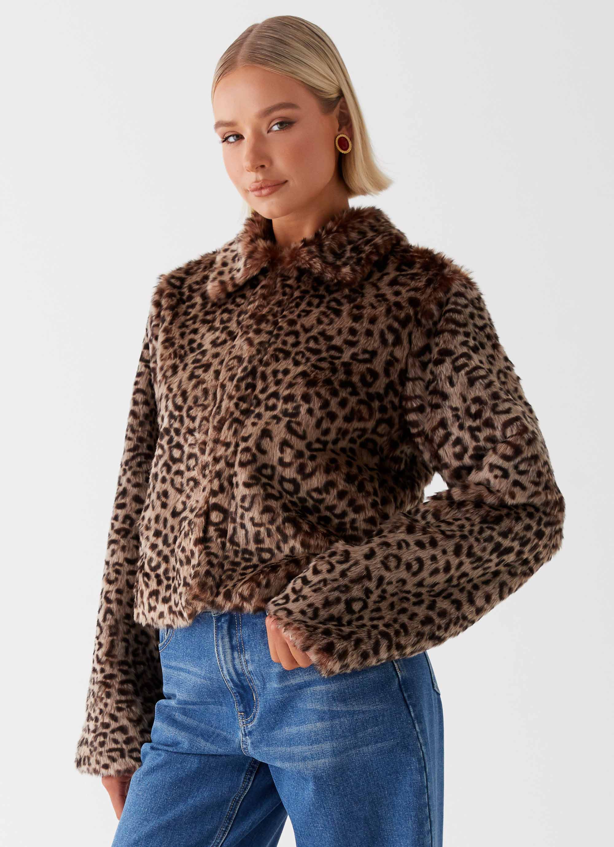 Raleigh Fur Jacket - Leopard - Image 3