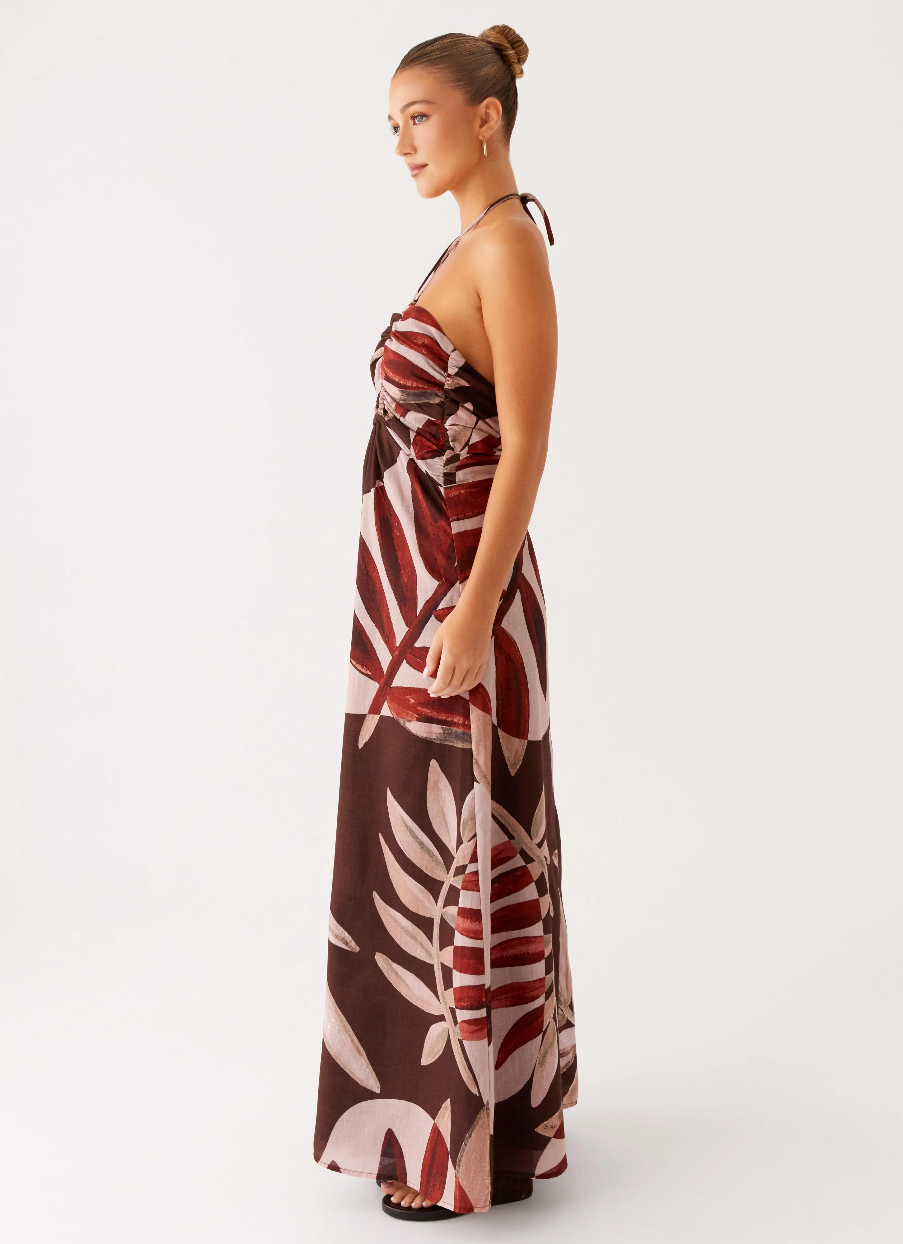 Ramona Linen Maxi Dress - Cinnamon Palm - Image 2