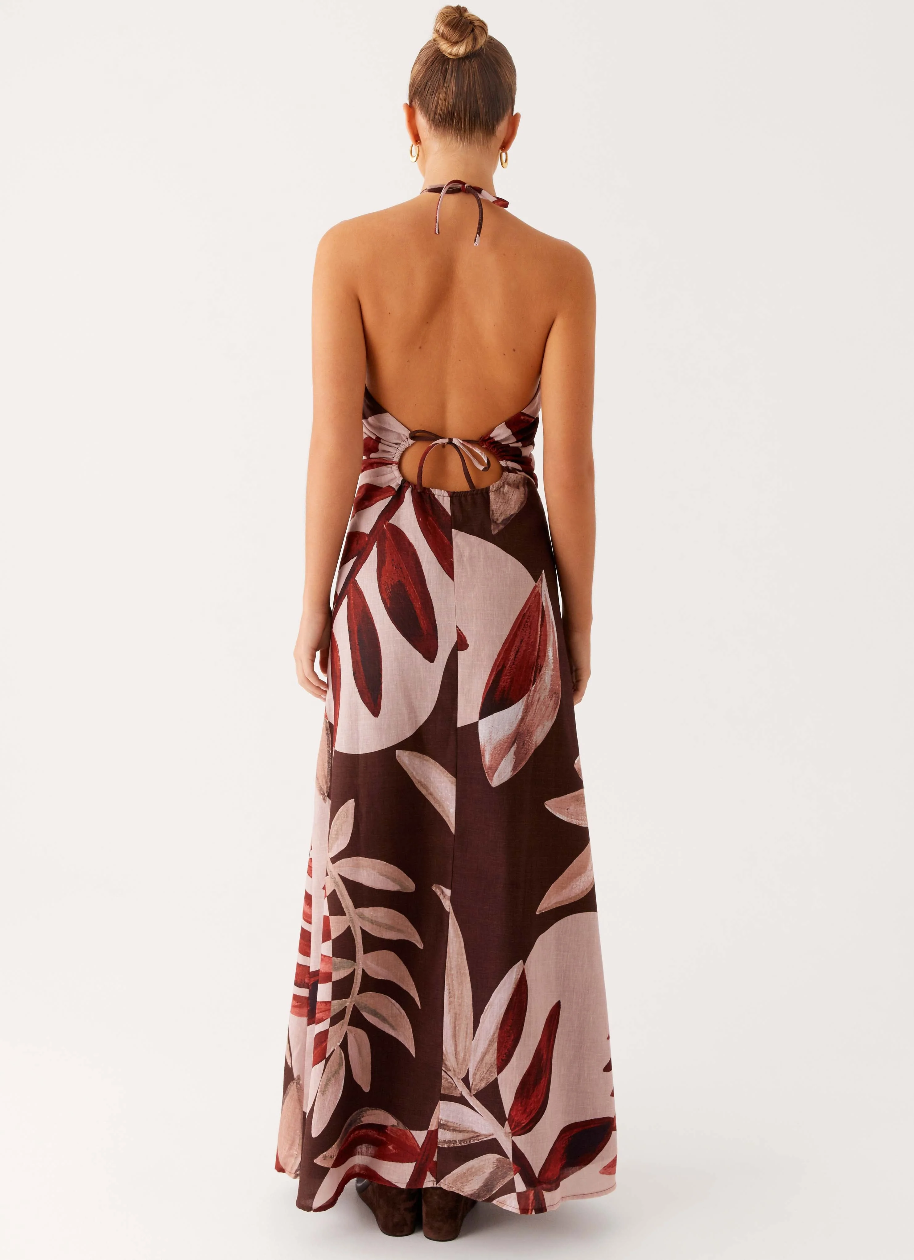 Ramona Linen Maxi Dress - Cinnamon Palm - Image 3