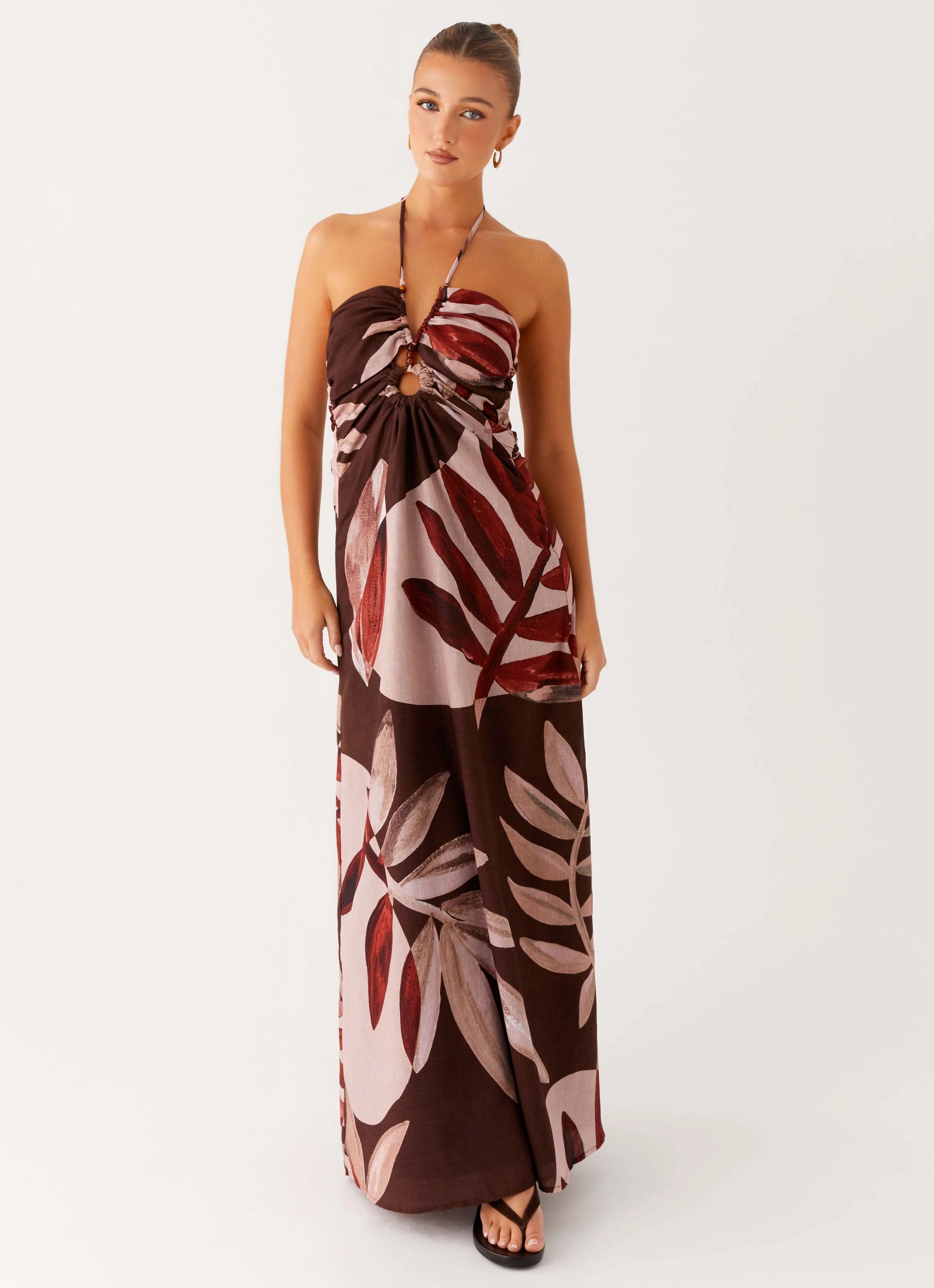 Ramona Linen Maxi Dress - Cinnamon Palm - Image 4