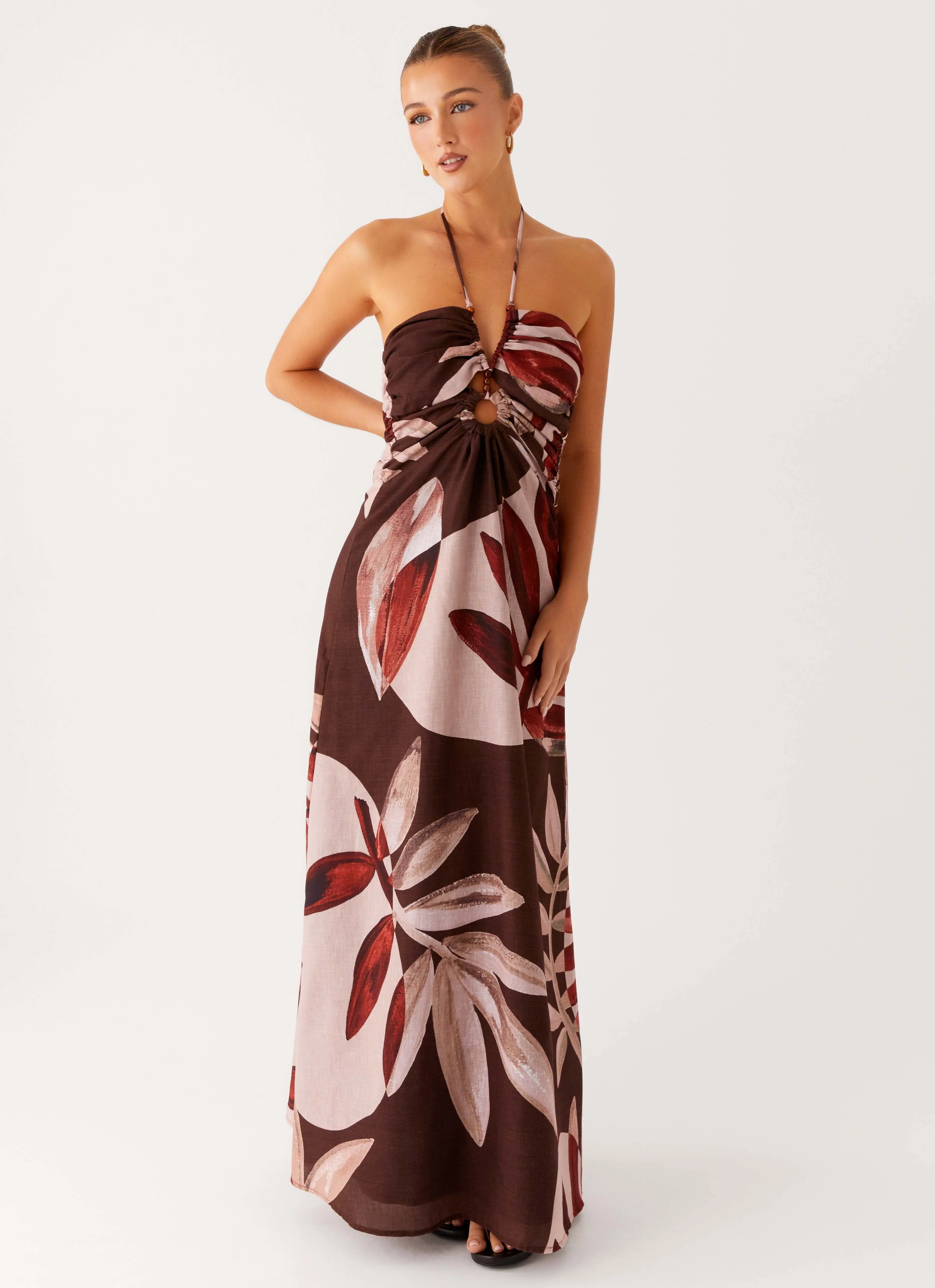 Ramona Linen Maxi Dress - Cinnamon Palm - Image 6