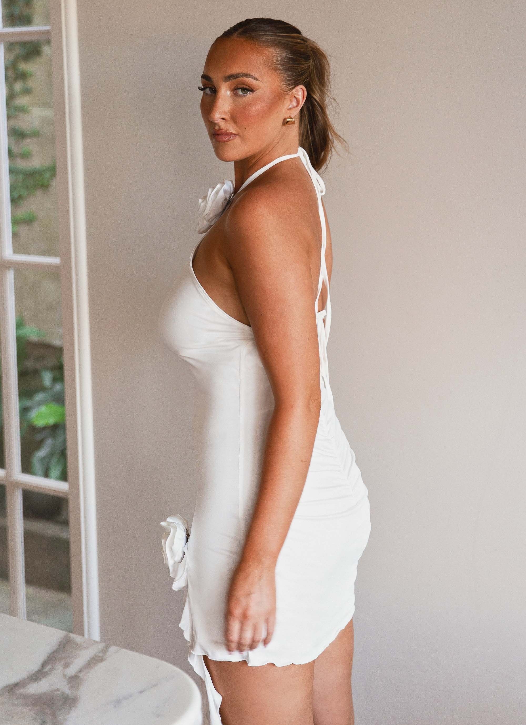 Ravenna Rose Mini Dress - White - Image 5
