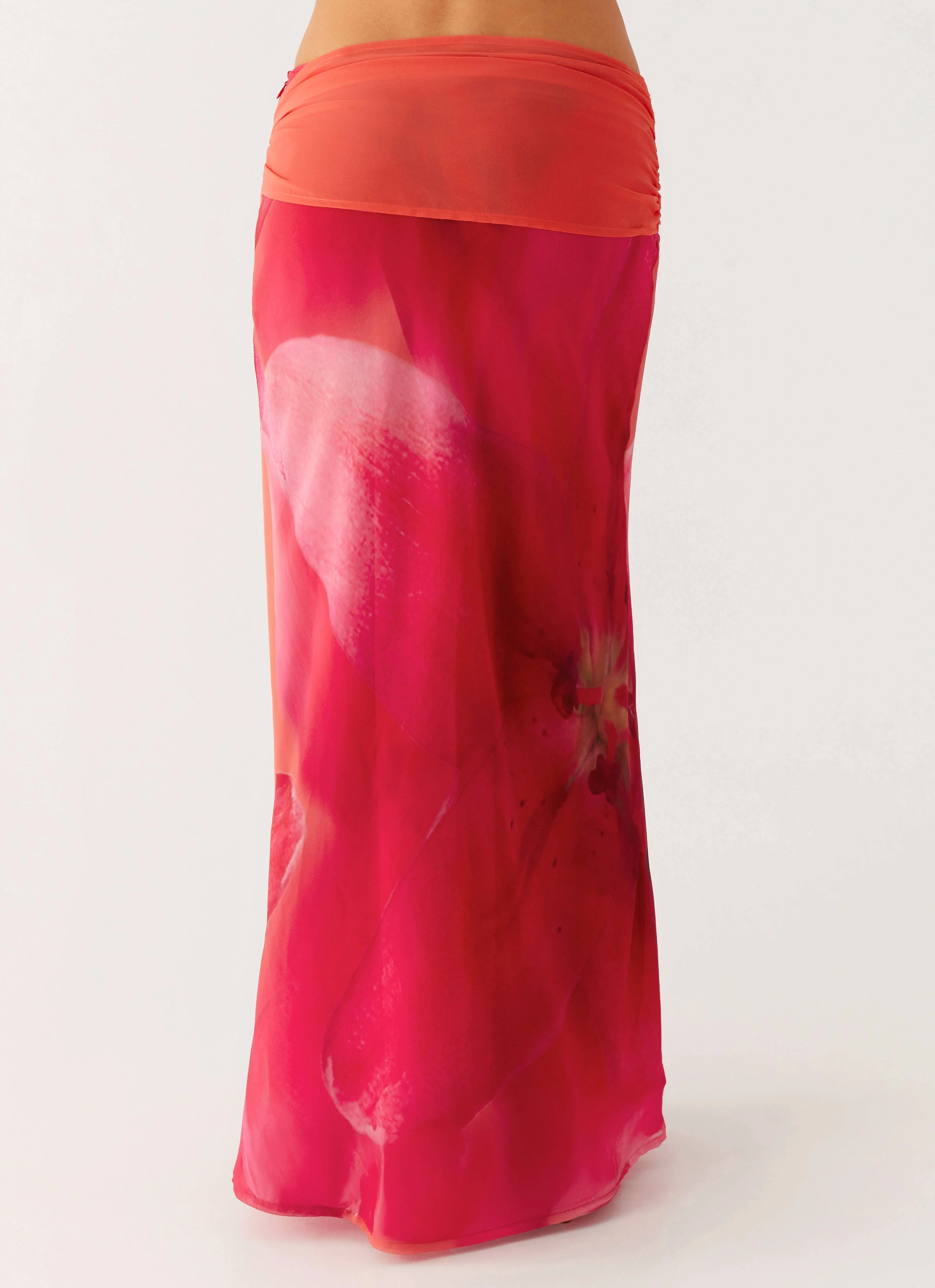 Raya Maxi Skirt - Peach Watermelon Flower - Image 4