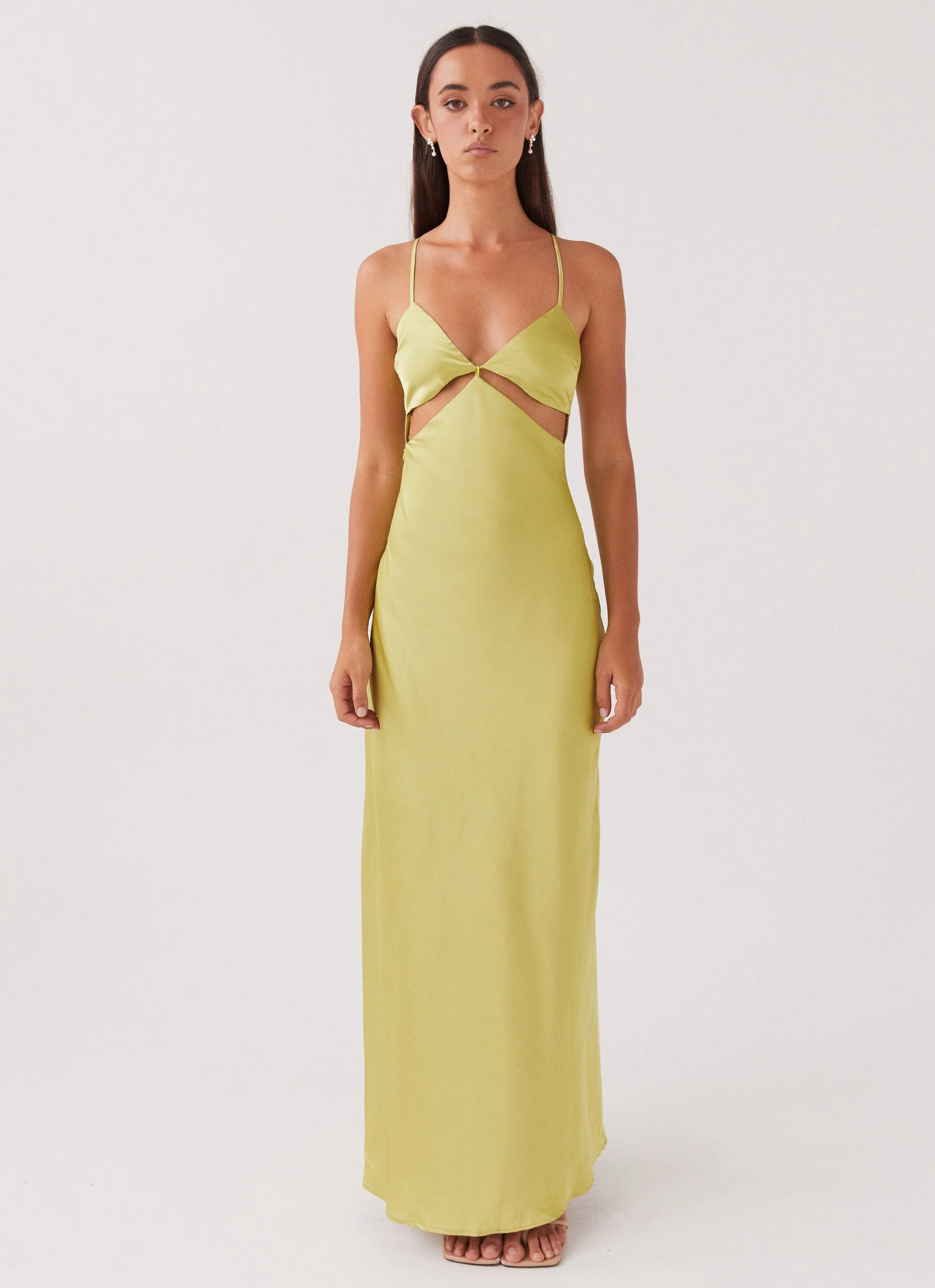 Raylie Cut Out Maxi Dress - Chartreuse - Image 2