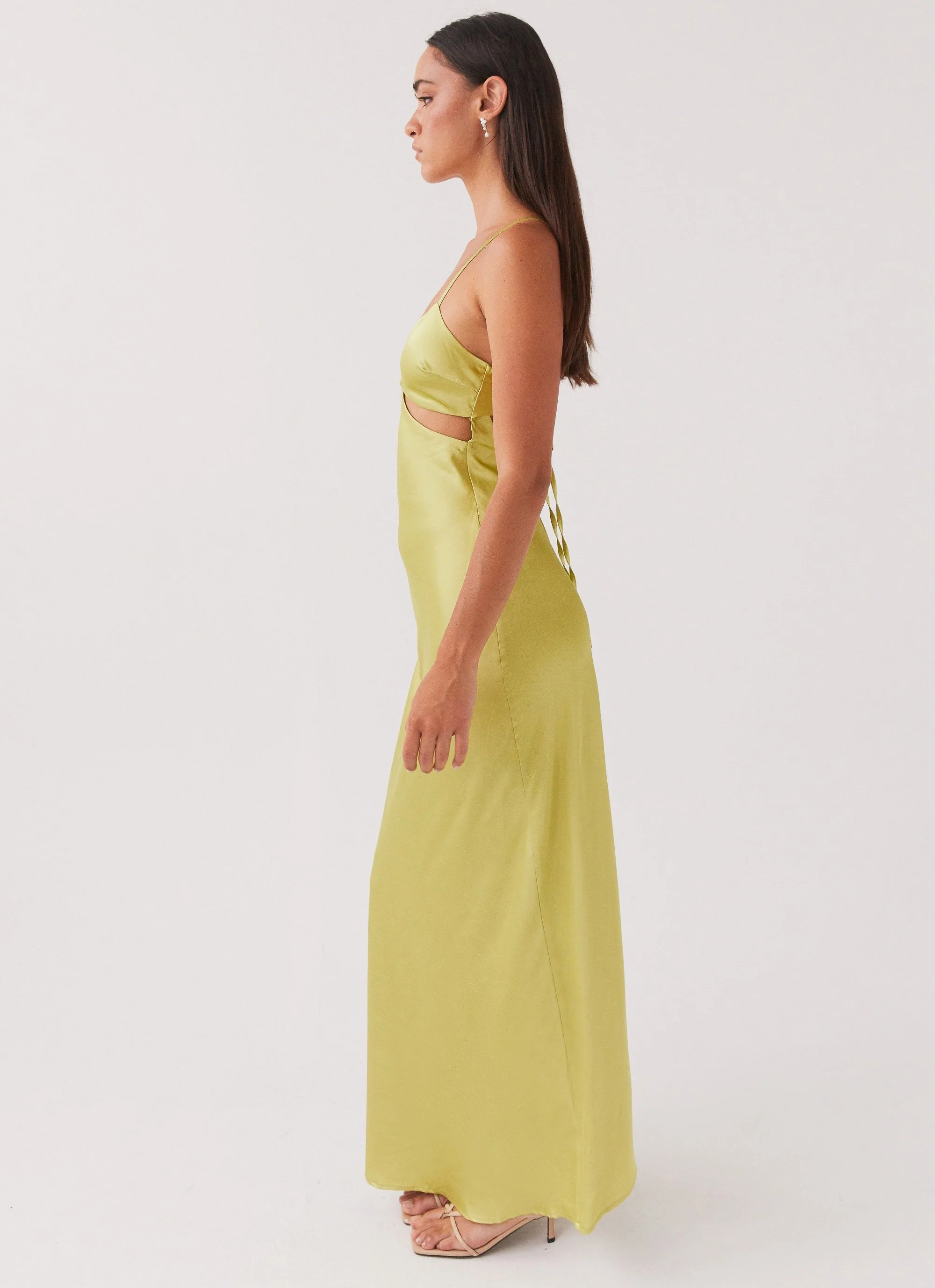 Raylie Cut Out Maxi Dress - Chartreuse - Image 3