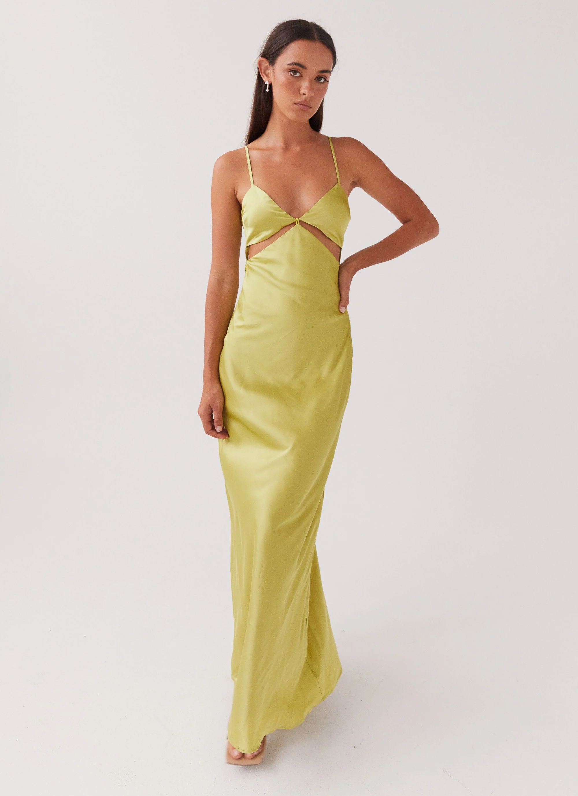 Raylie Cut Out Maxi Dress - Chartreuse - Image 5