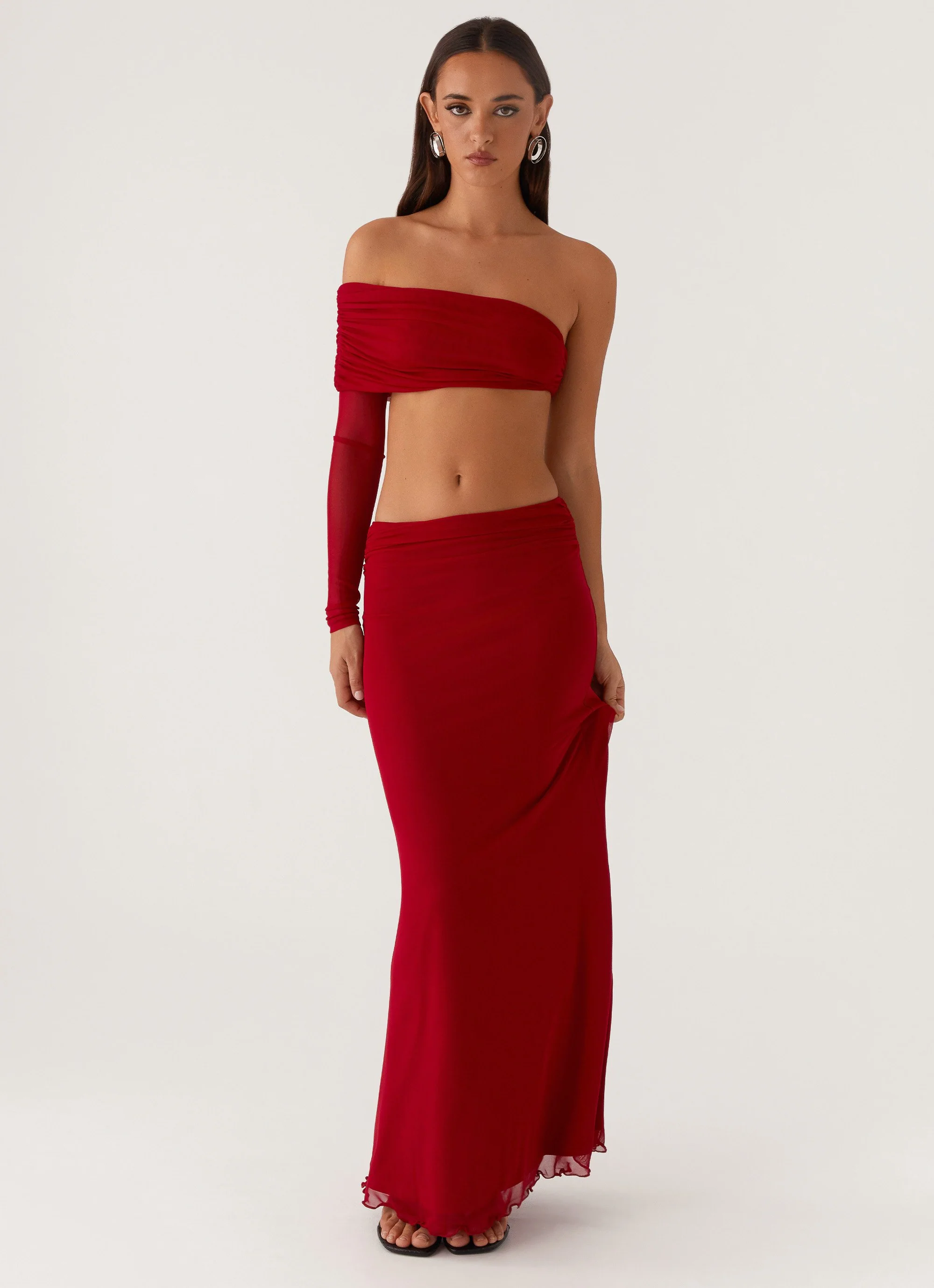 Rayne Maxi Skirt - Red - Image 6
