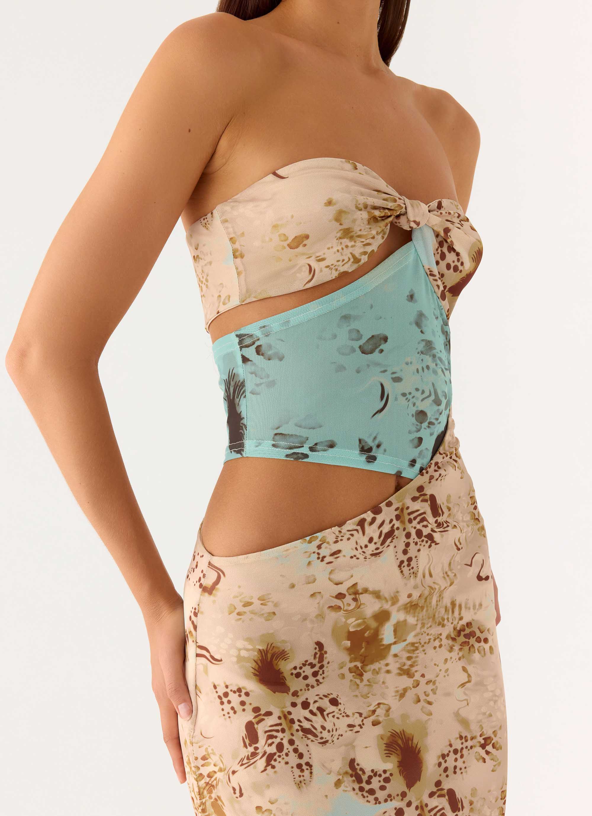 React Strapless Maxi Dress - Desert Blur - Image 5