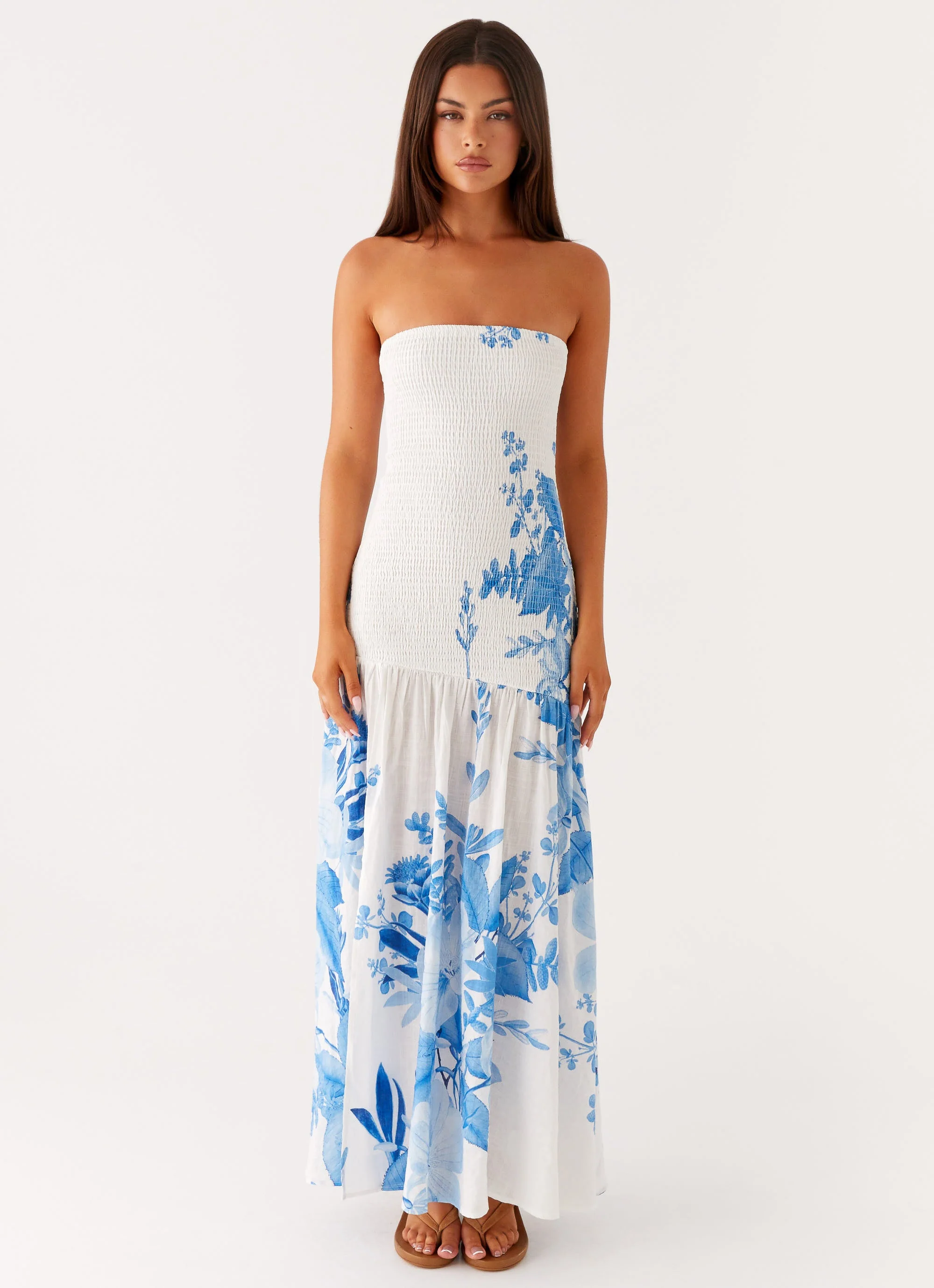 Rebecca Maxi Dress - Blue Floral Print - Image 2