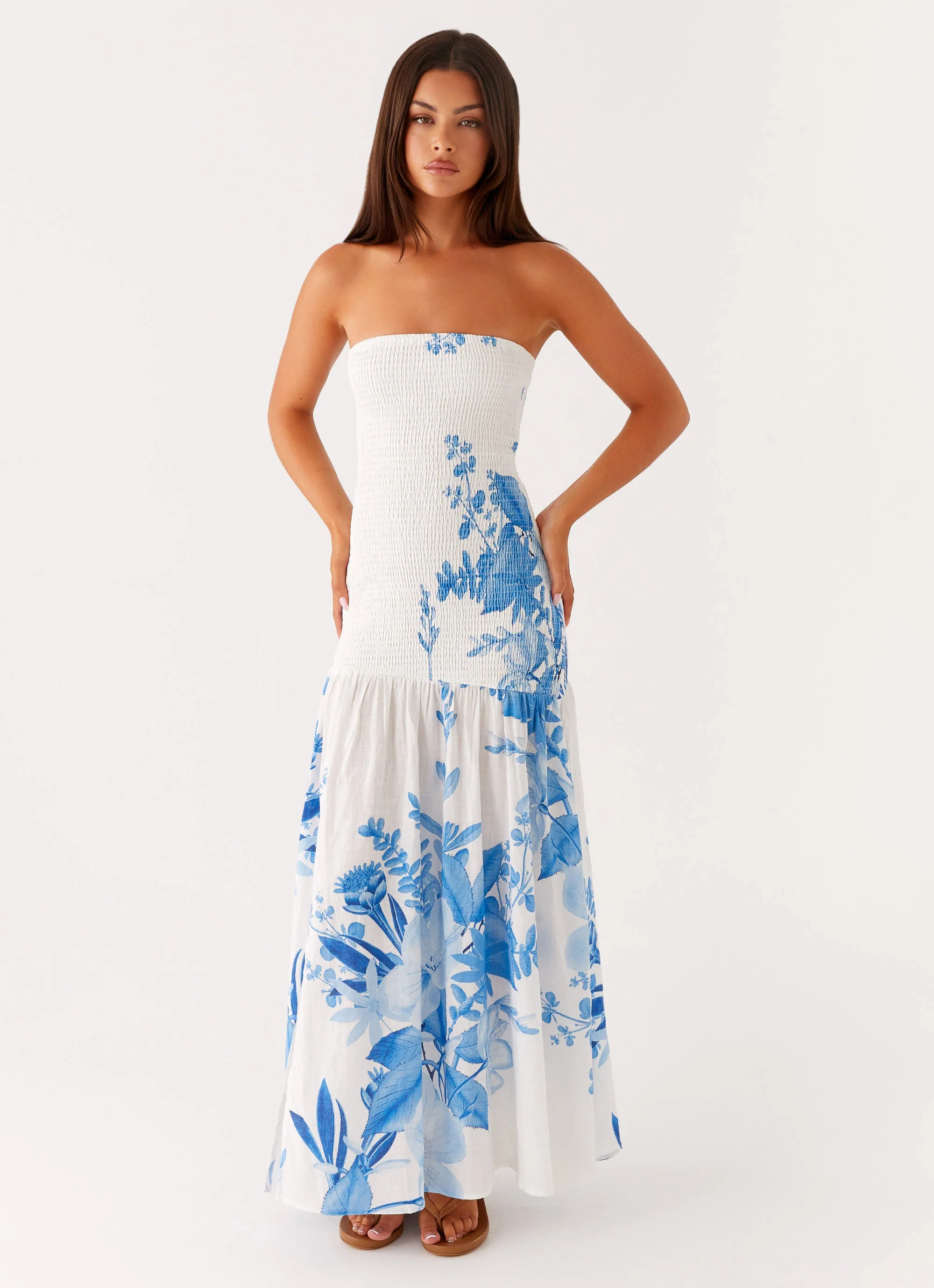 Rebecca Maxi Dress - Blue Floral Print - Image 6