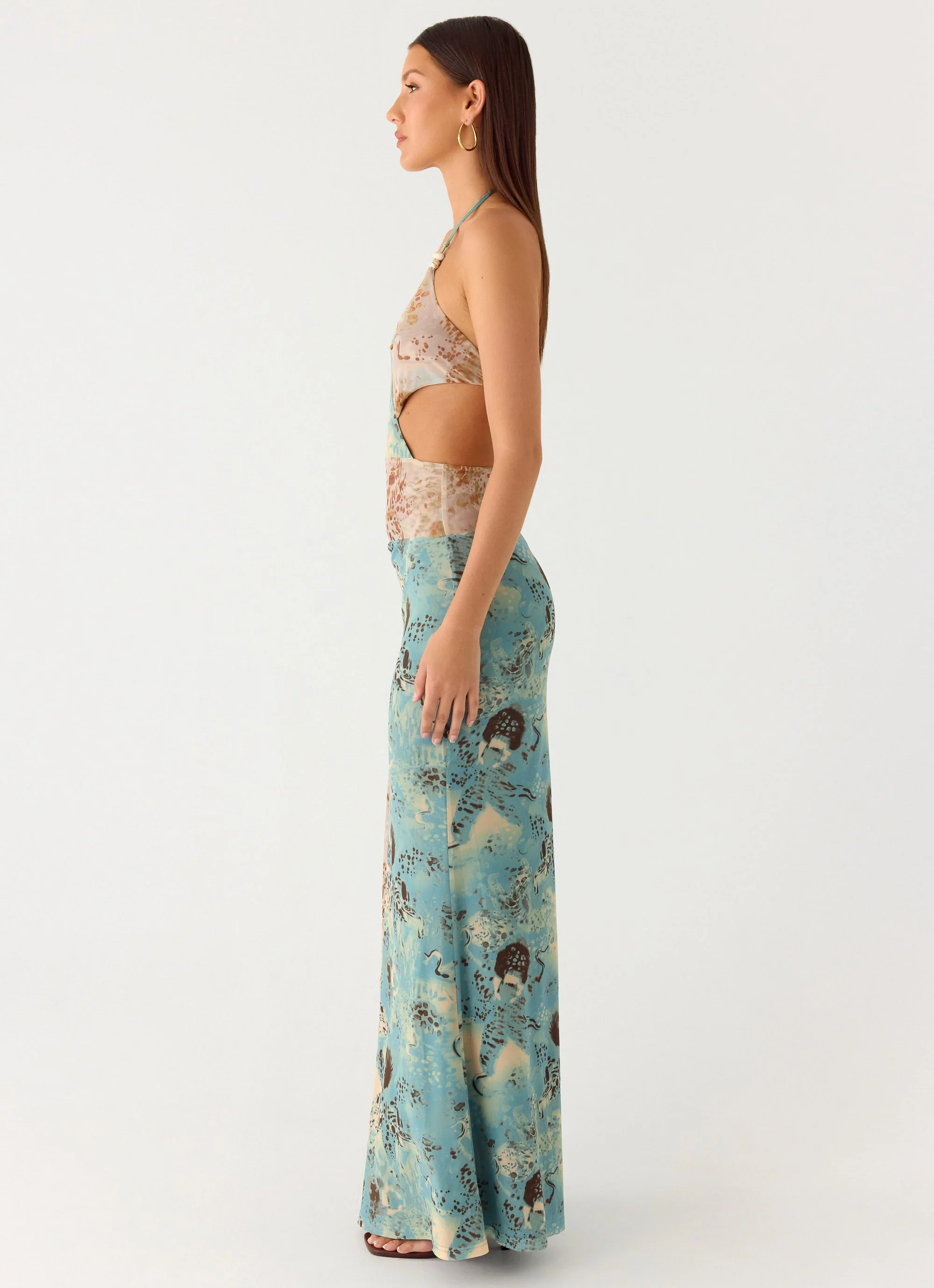 Rebel Beaded Maxi Dress - Aqua Blur - Image 2