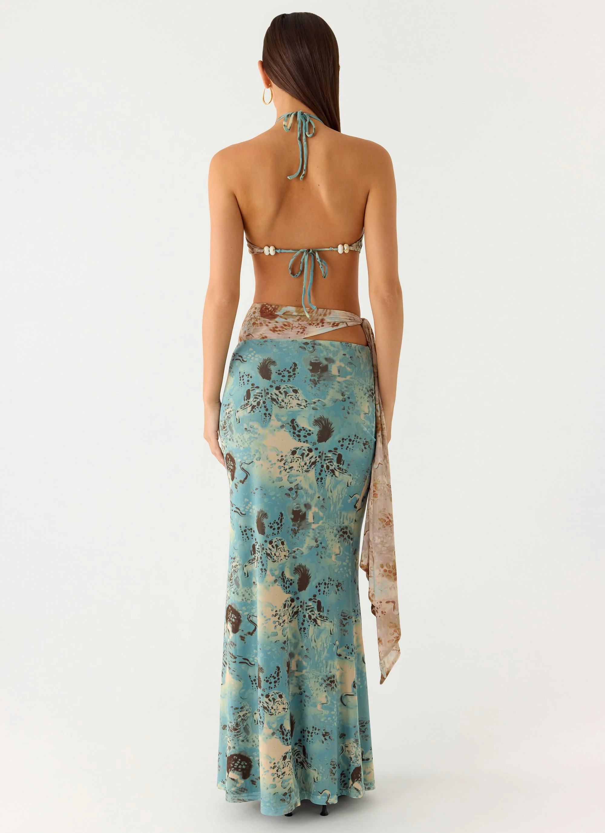 Rebel Beaded Maxi Dress - Aqua Blur - Image 3