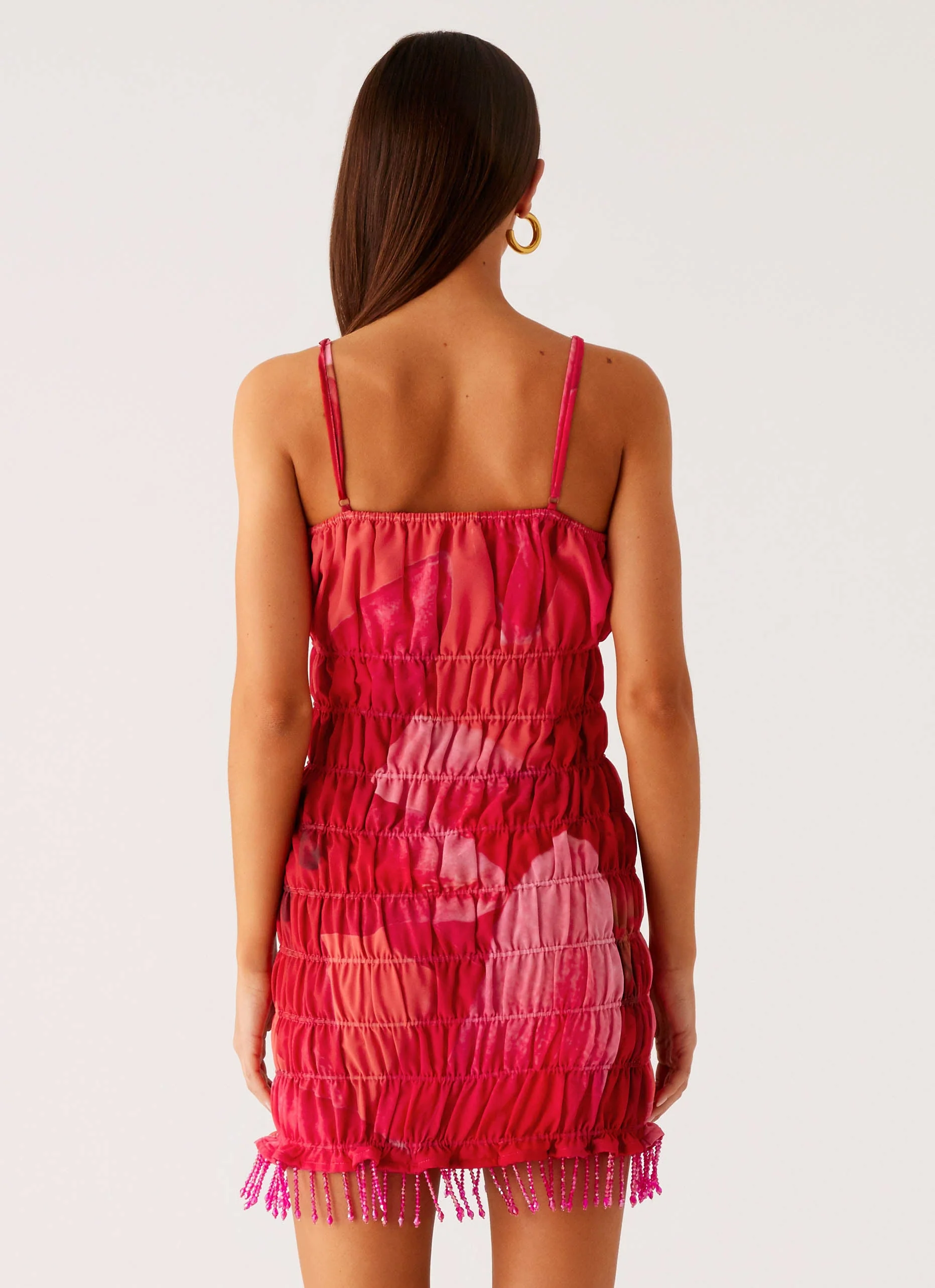 Refresh Me Chiffon Mini Dress - Peach Watermelon Flower - Image 4