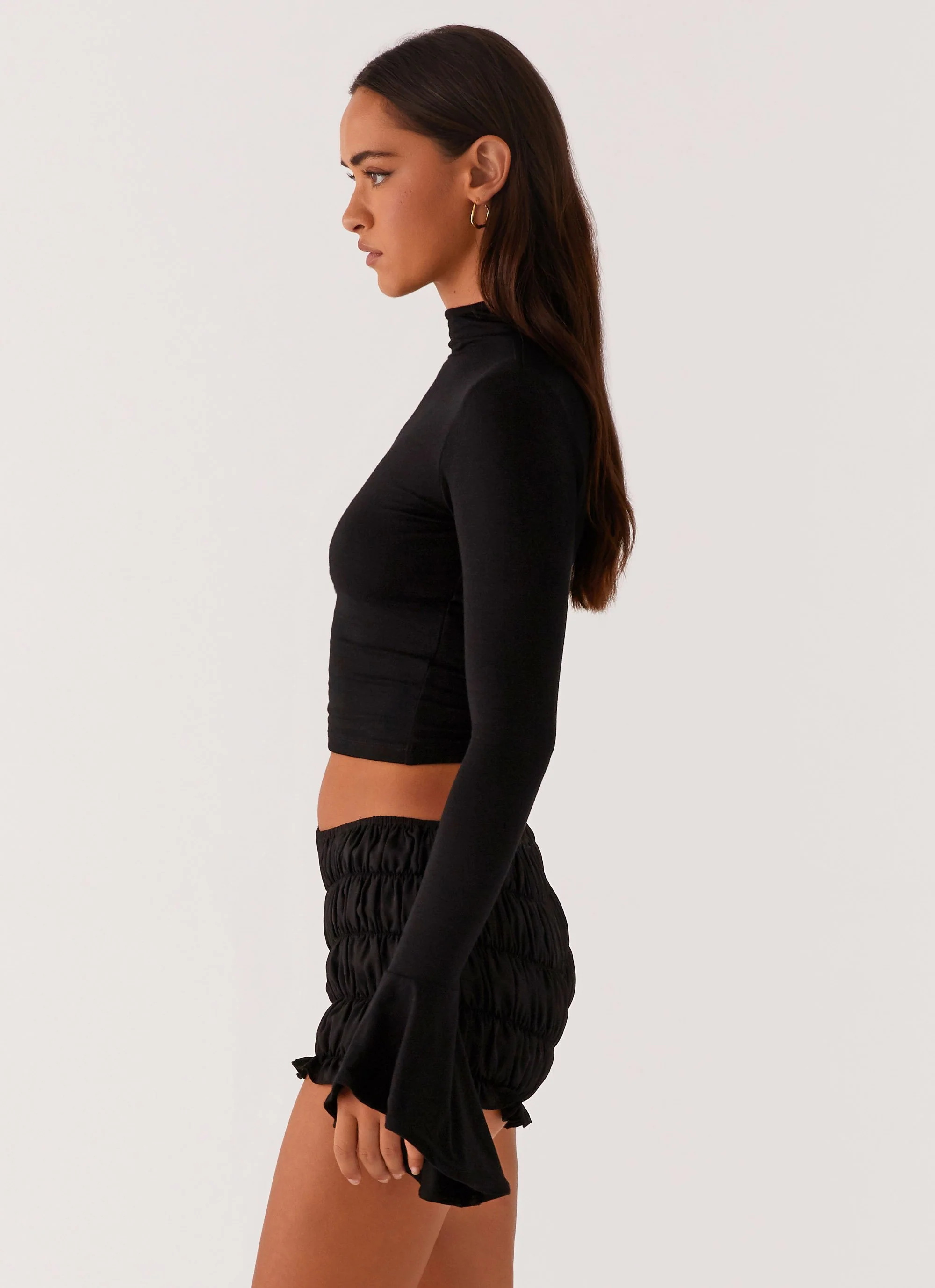 Reggie Long Sleeve Top - Black - Image 3
