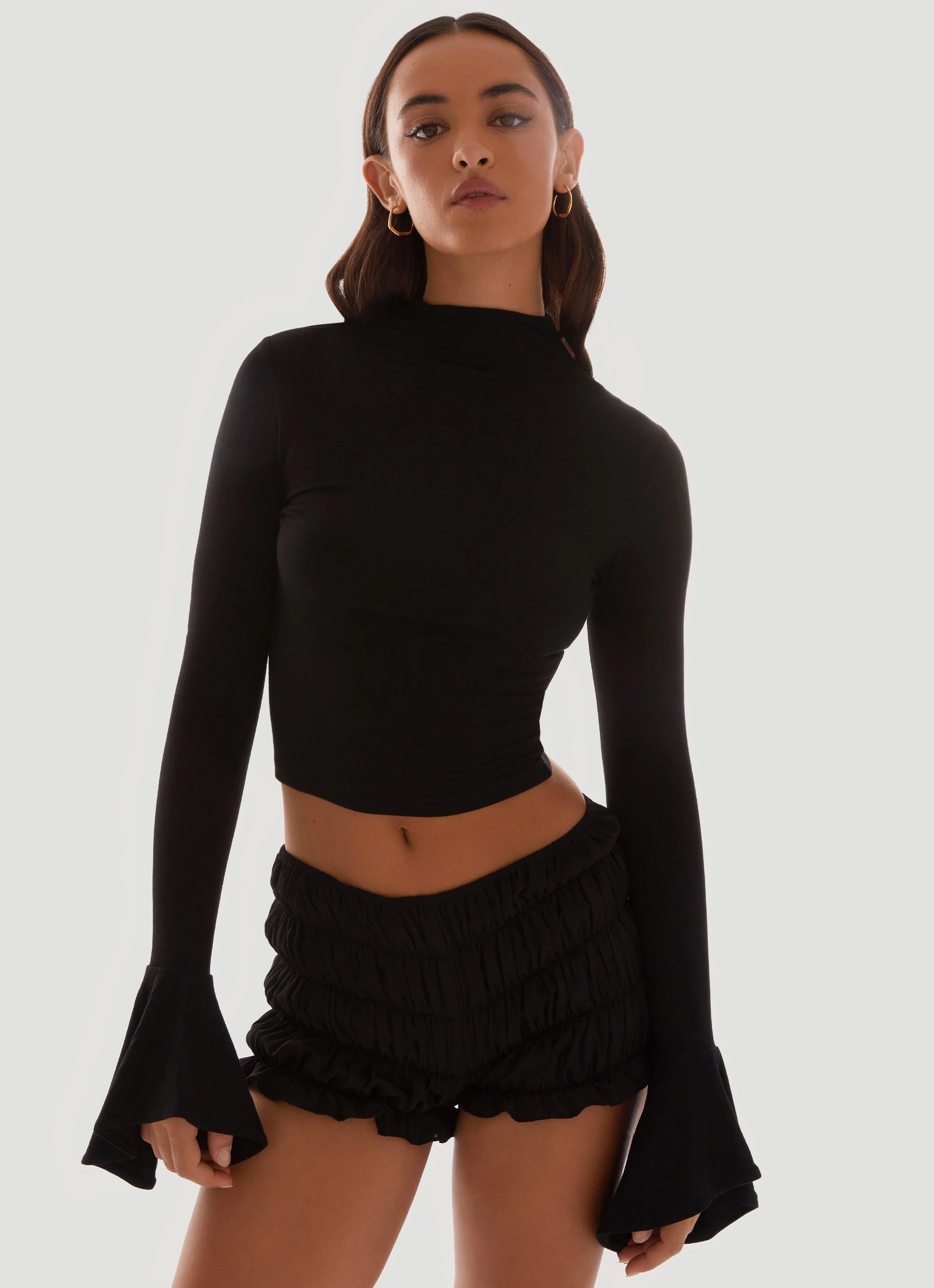 Reggie Long Sleeve Top - Black - Image 5