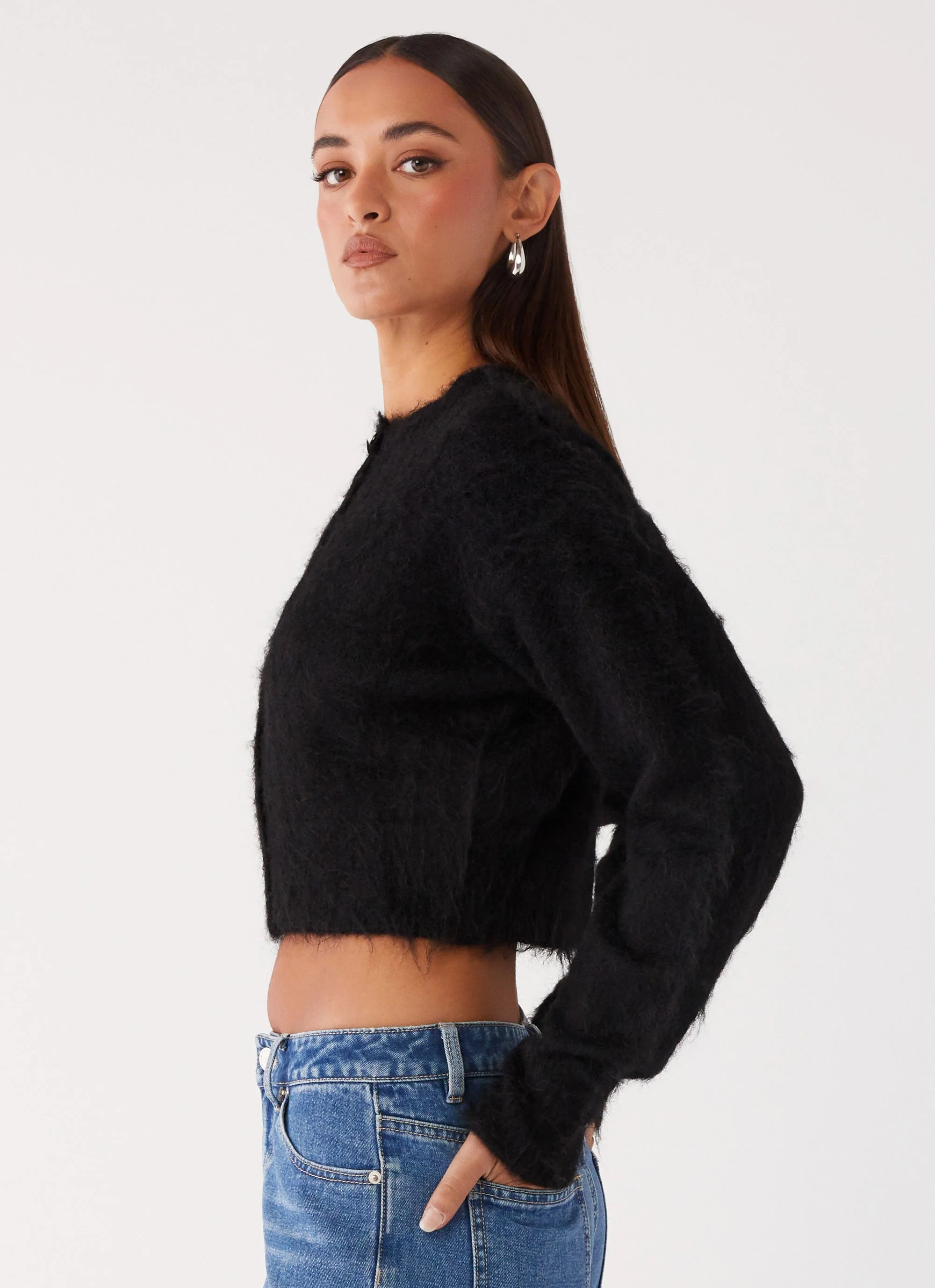 Reign Fitted Cardigan - Black - Image 3
