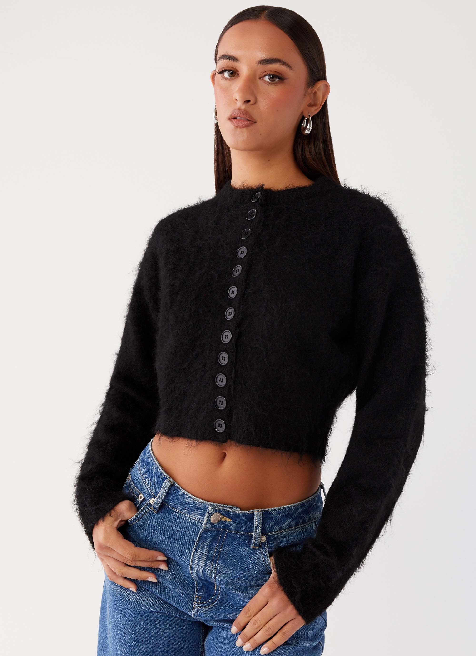 Reign Fitted Cardigan - Black - Image 5