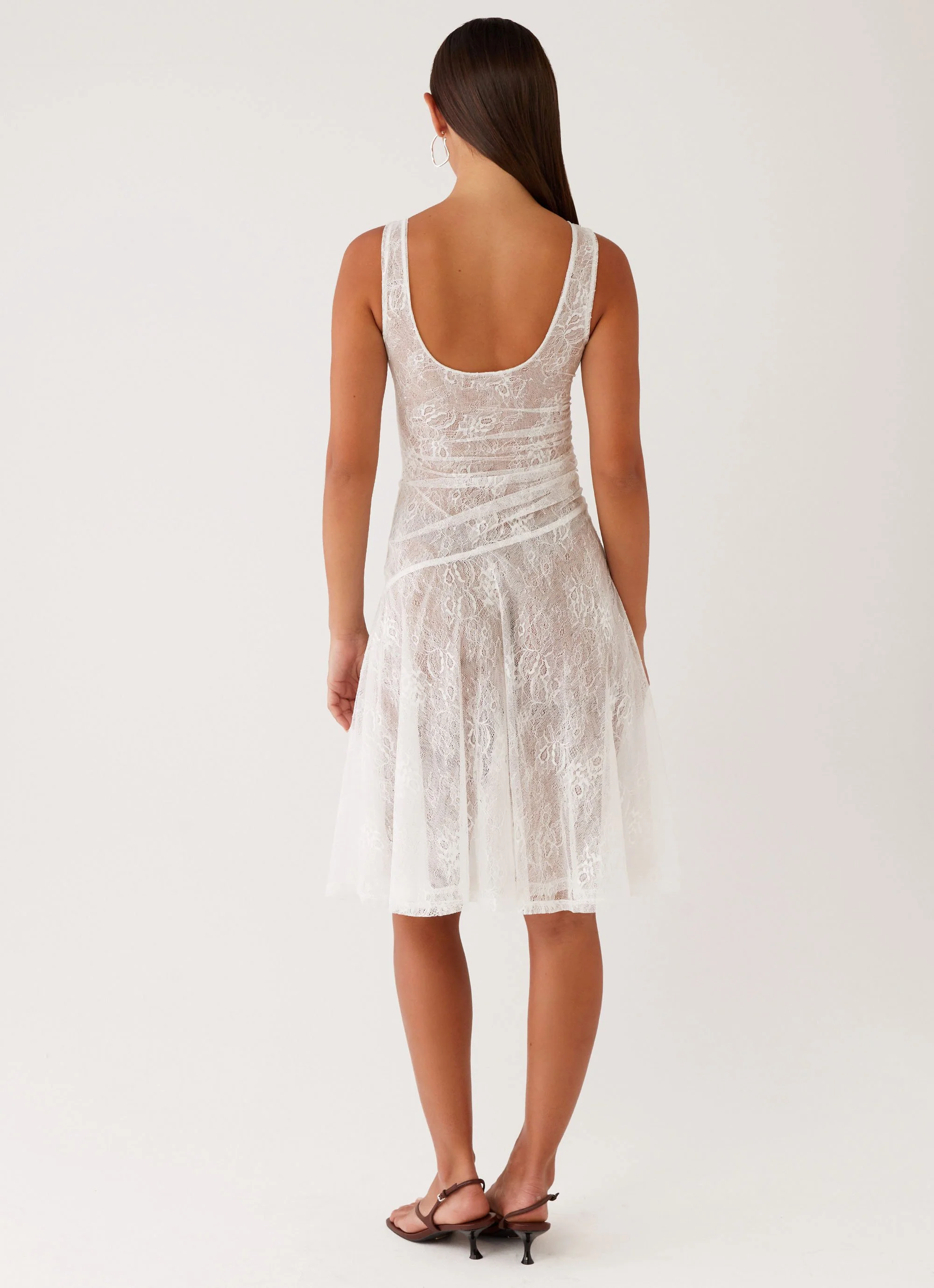 Remember Me Lace Midi Dress - White - Image 5