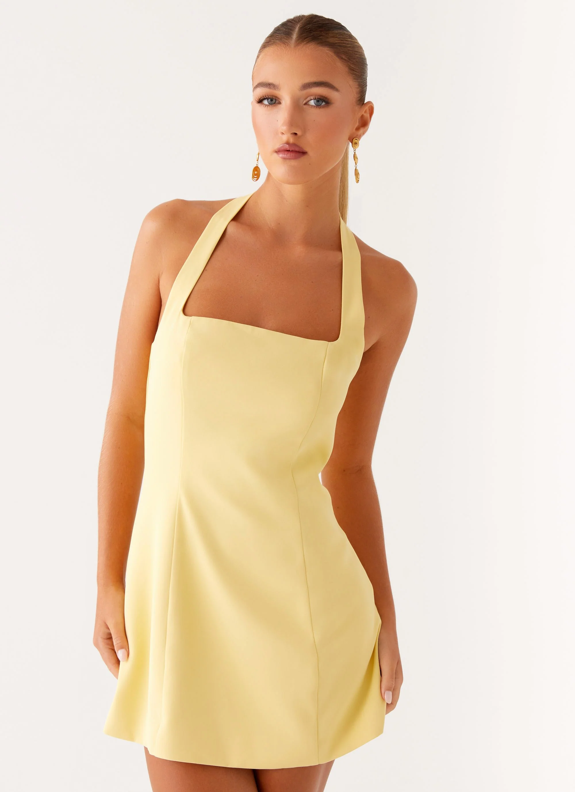 Remi Halter Mini Dress - Yellow - Image 5
