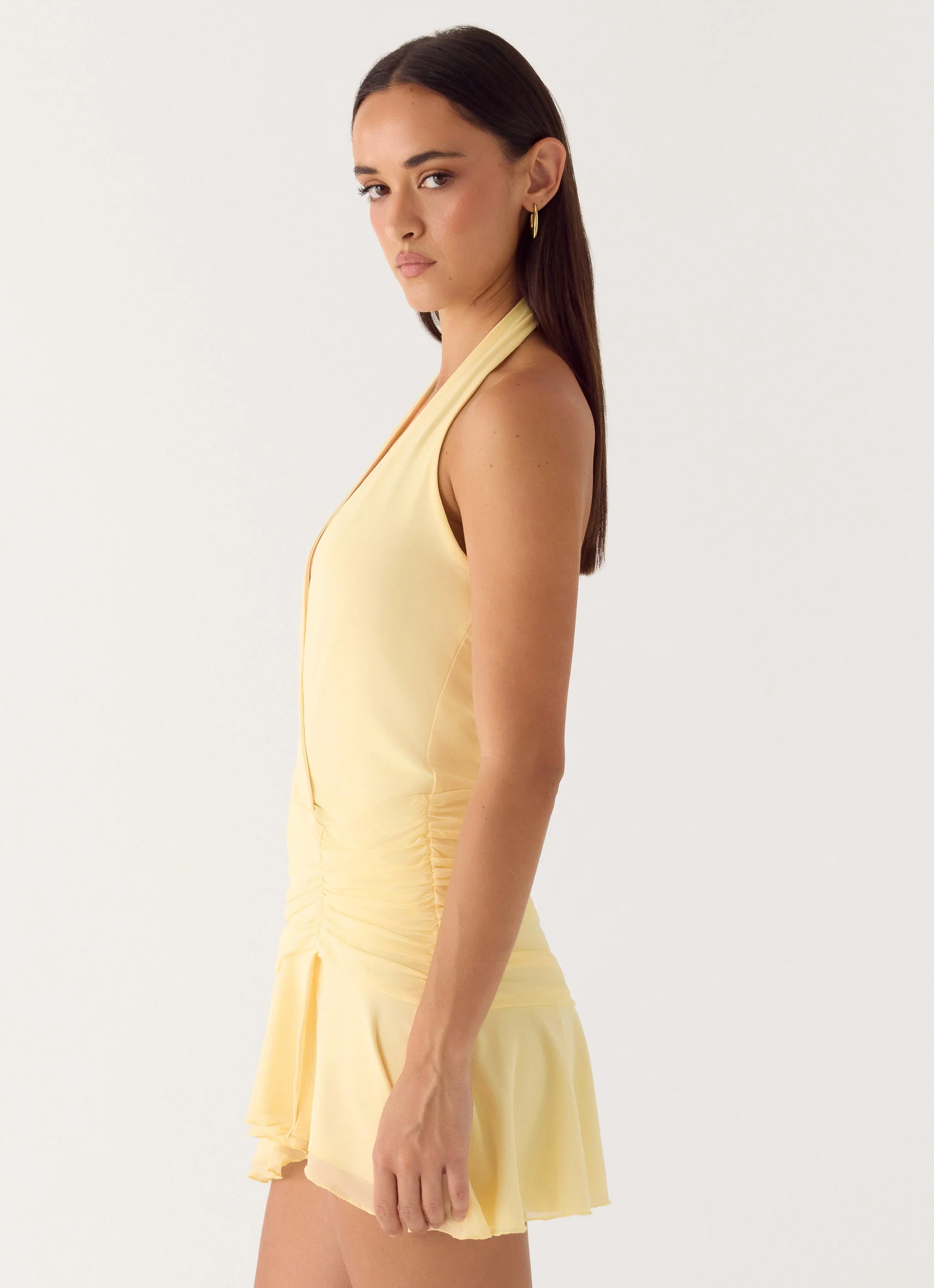 Renata Mini Dress - Lemon - Image 3